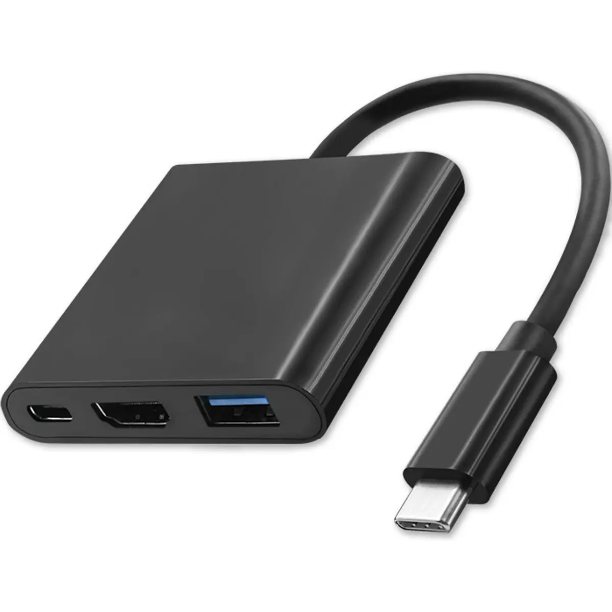 Hub Adaptador USB-C 3.1 3 Portas (USB-C 3.1 PD + USB-A 3.0 + HDMI 4K)