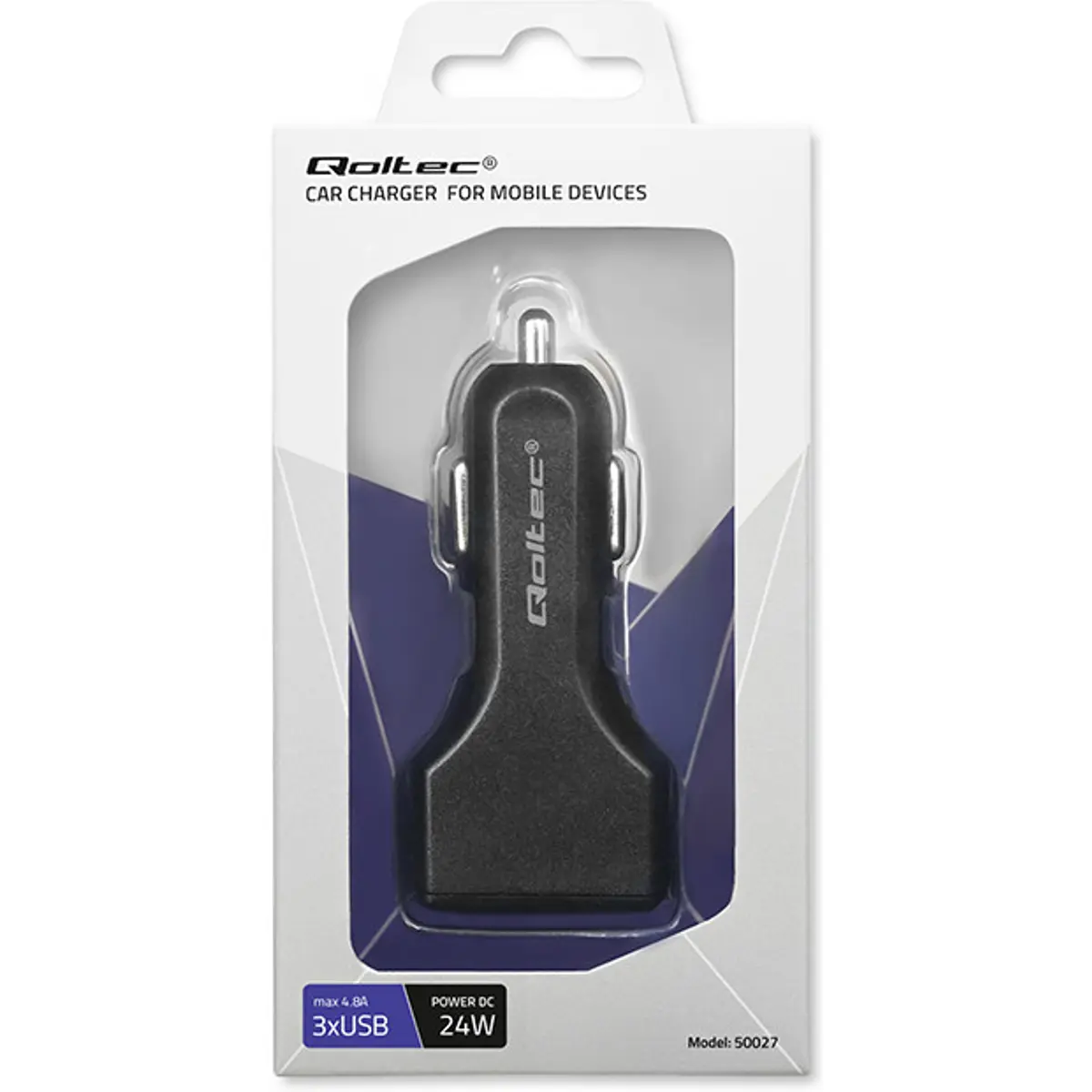 Cargador de mechero (12..24VDC) 24W 3x USB-A