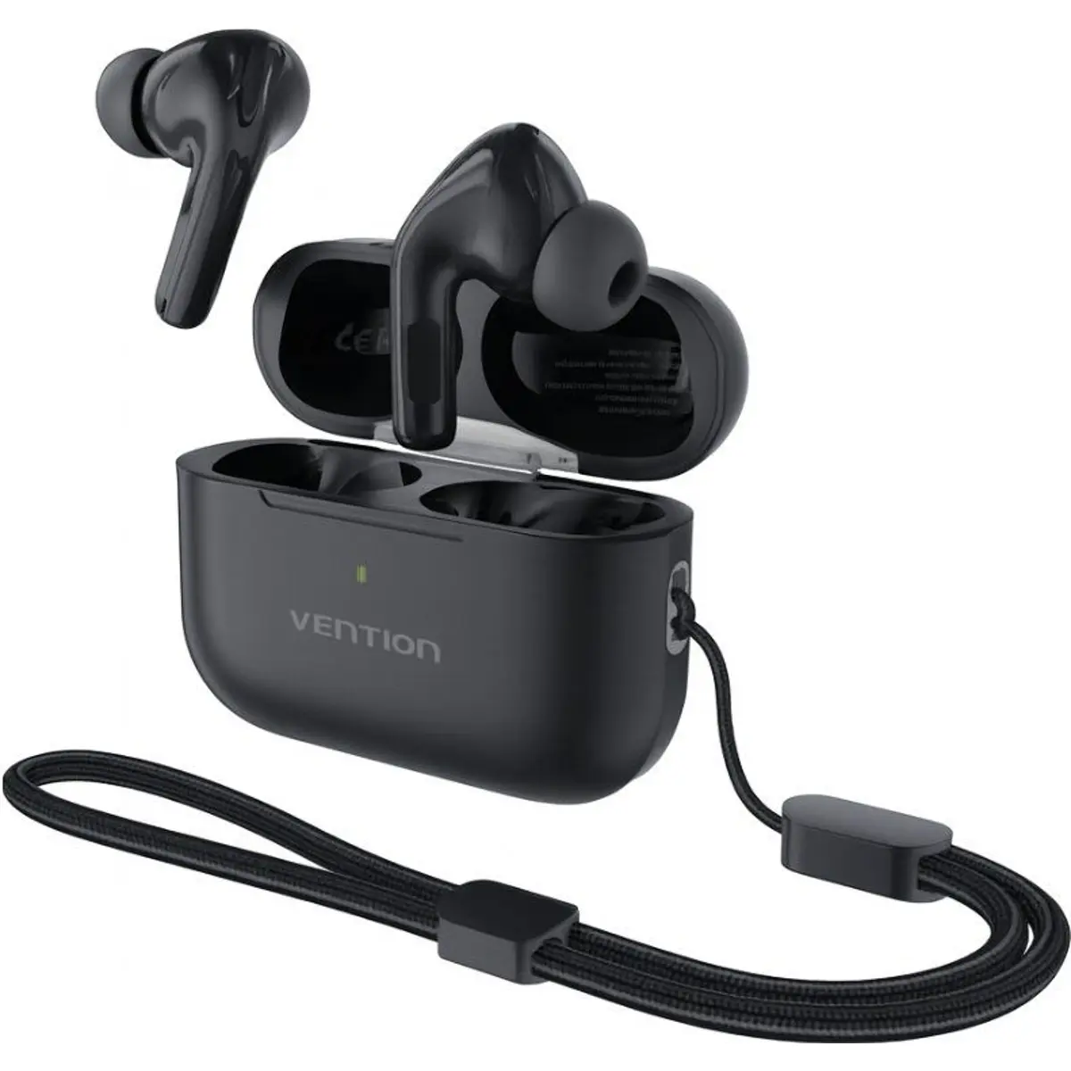 Auriculares in-ear Bluetooth 6.0 com estojo de carregamento e ANC - pretos