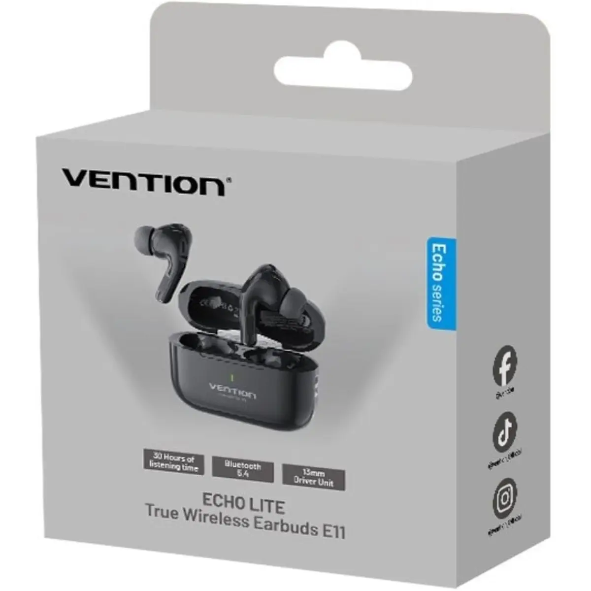 Auriculares in-ear Bluetooth 5.4 com estojo de carregamento - pretos