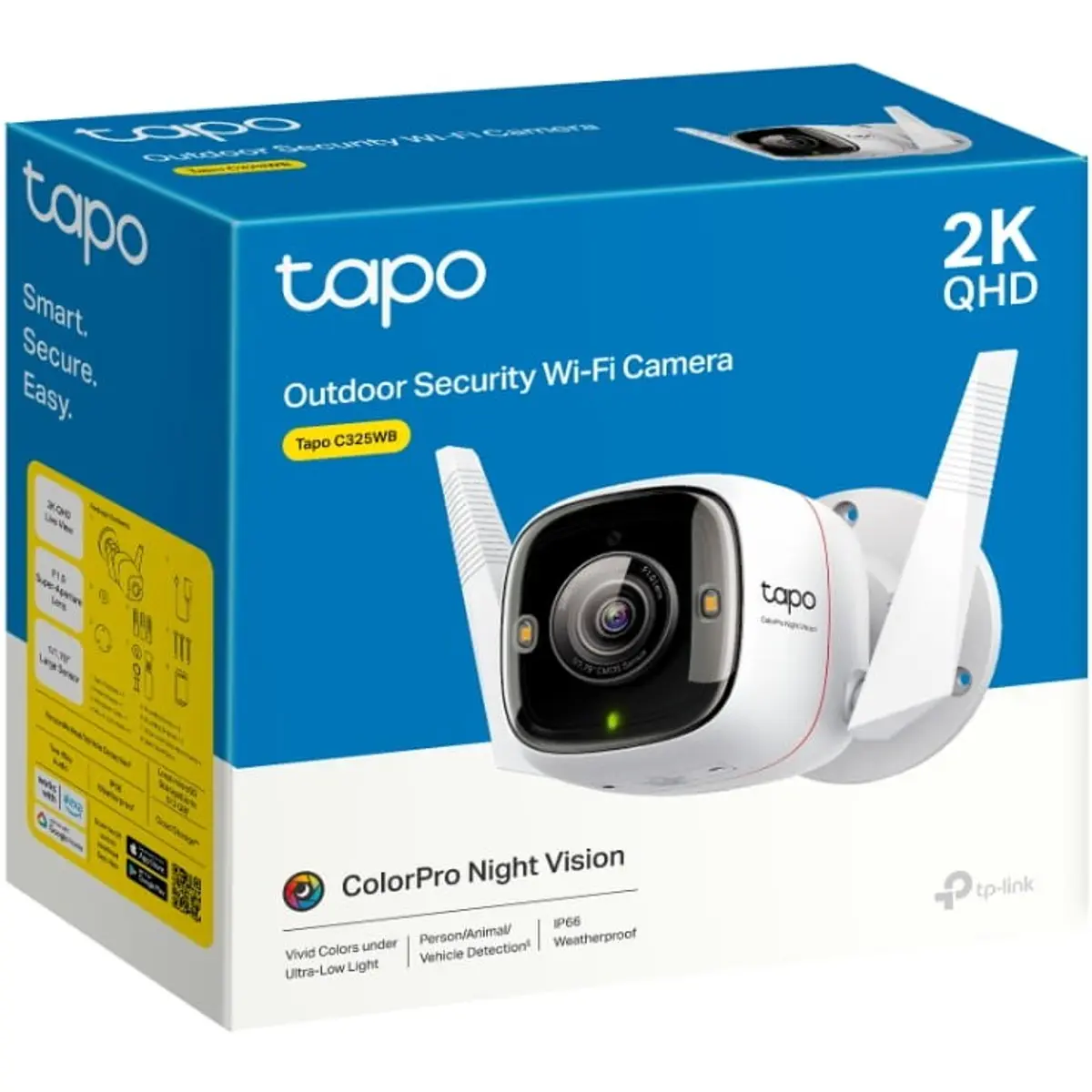 Cámara de vigilancia IP (Ethernet + Wi-Fi) 2K QHD ColorPro IP66