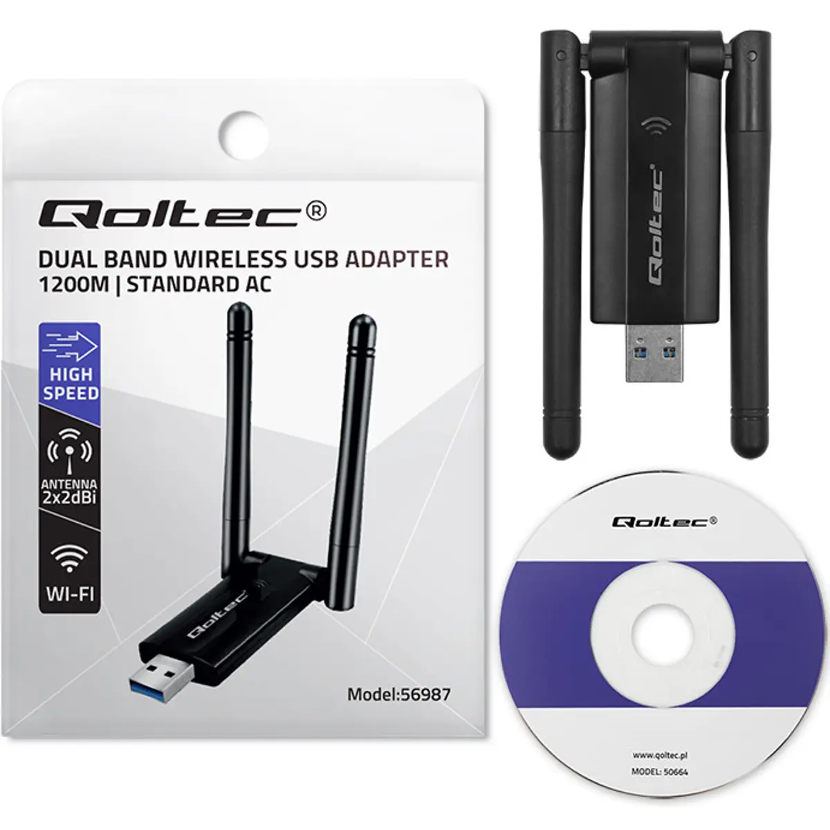 Mini adaptador USB 3.0 Wi-Fi Dual Band (2.4/5GHz) - 1200Mbps