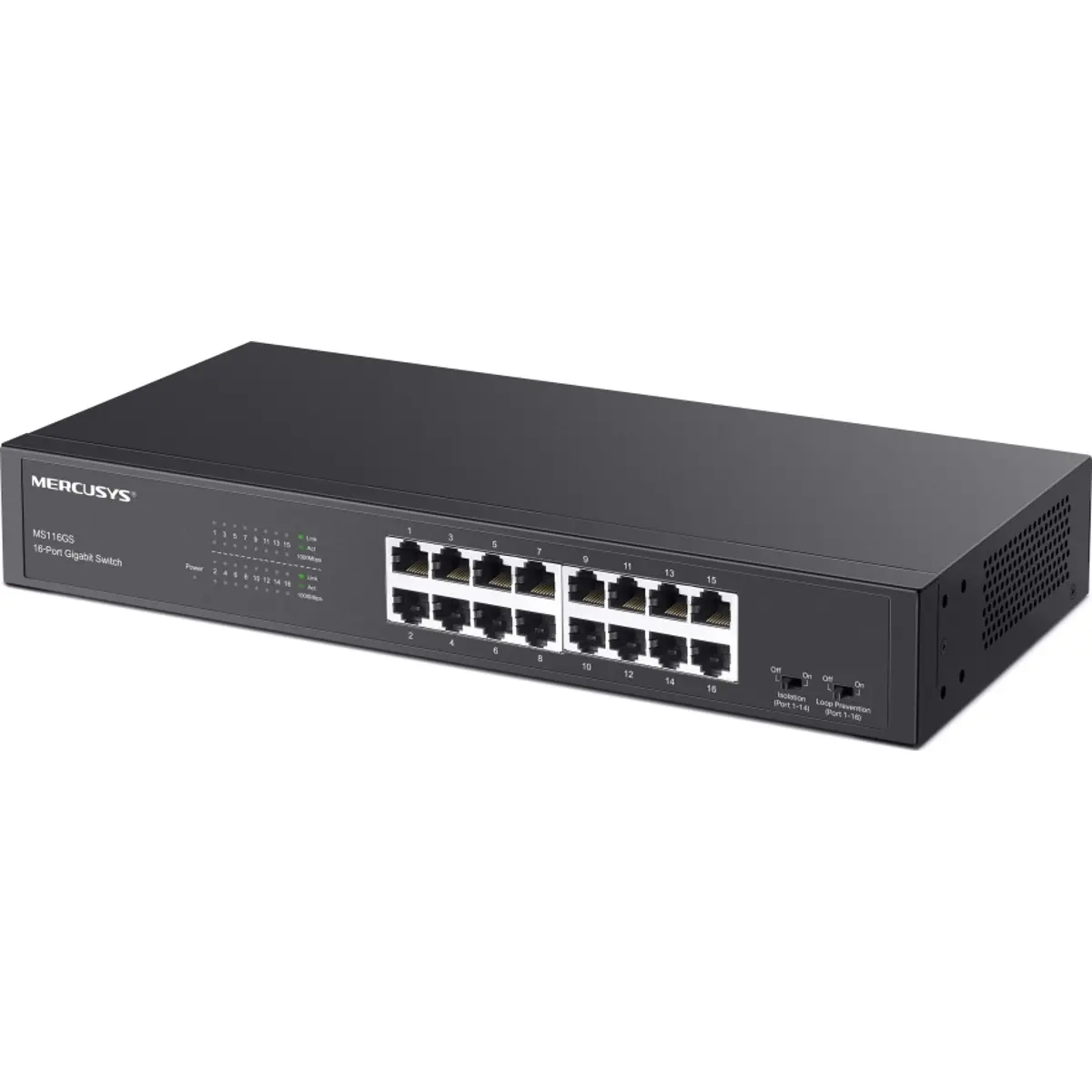 Switch 16P Gigabit 10/100/1000Mbps montável em Rack