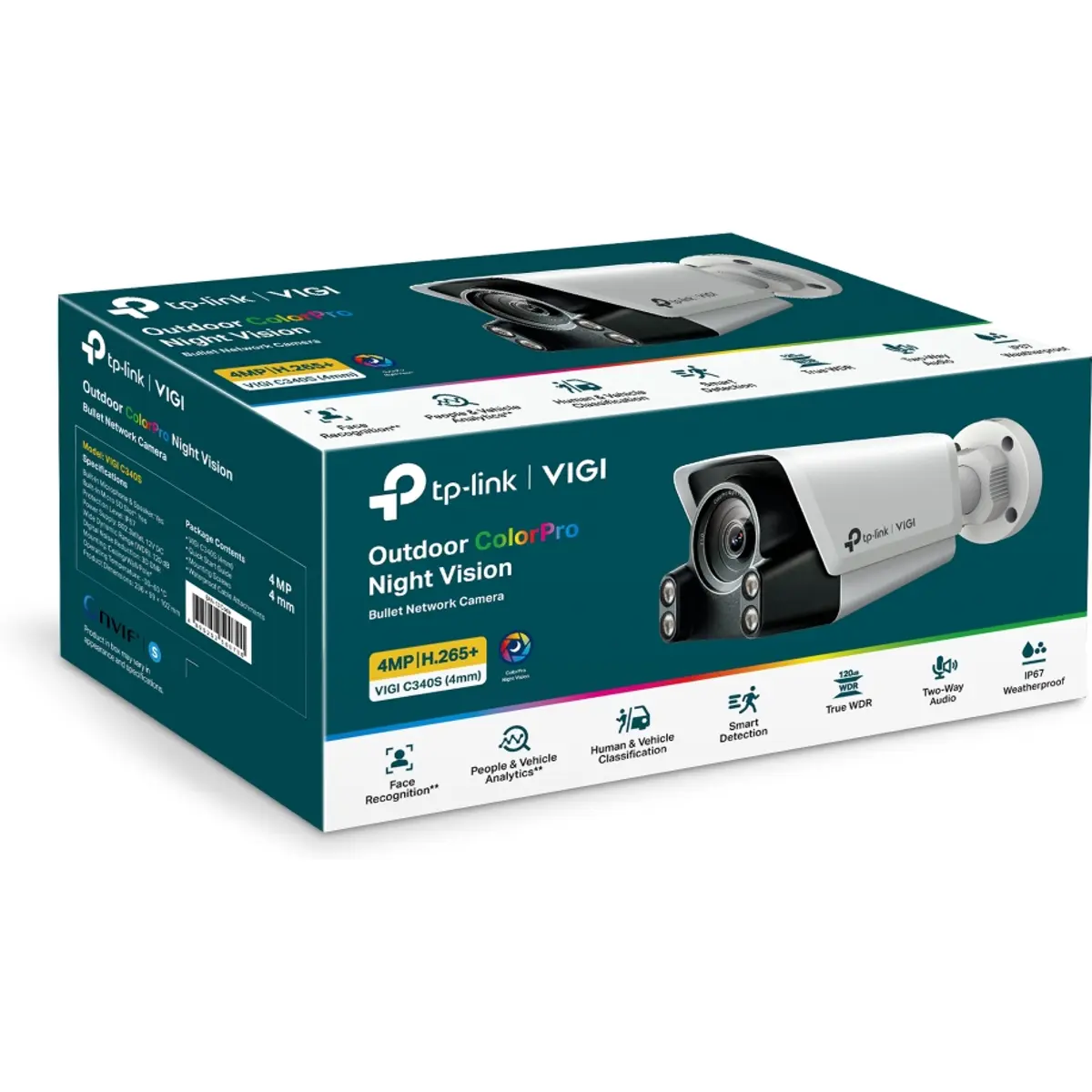 Câmara de vigilância IP (Ethernet) 4MP 4mm - IP67