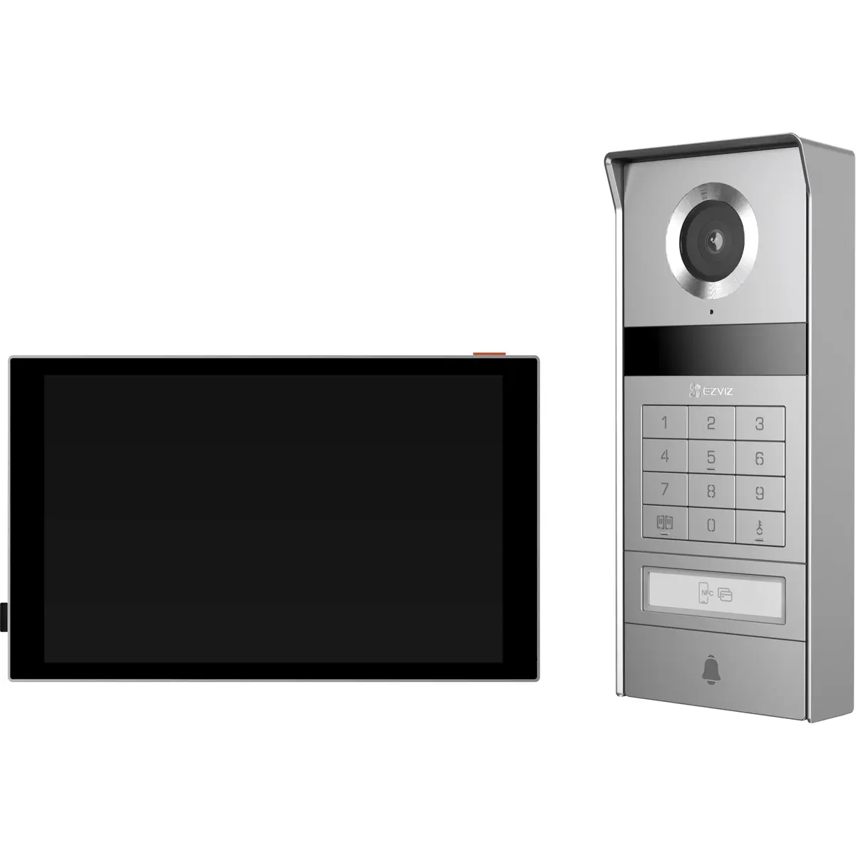 Kit videoporteiro inteligente Wi-Fi 6 / 2 fios c/ câmara 4K + Ecrã Tátil 8'' + RFID / QR Code / NFC / Password