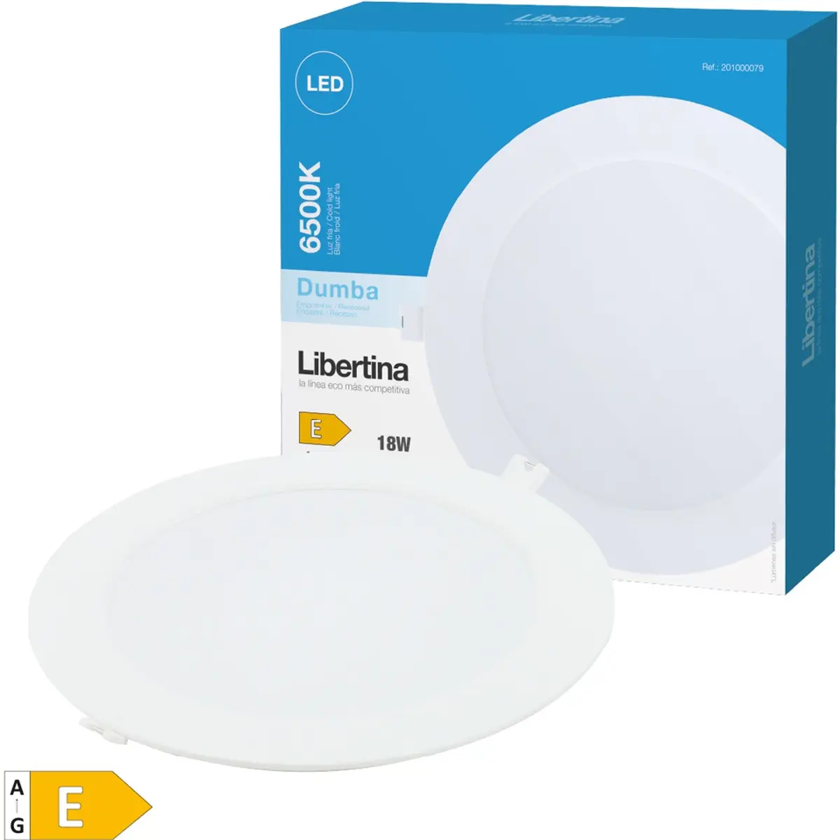 Downlight LED redondo LGP 18W 1600lm 6500K (branco frio) Ø221x29mm (Ø205mm) - com driver