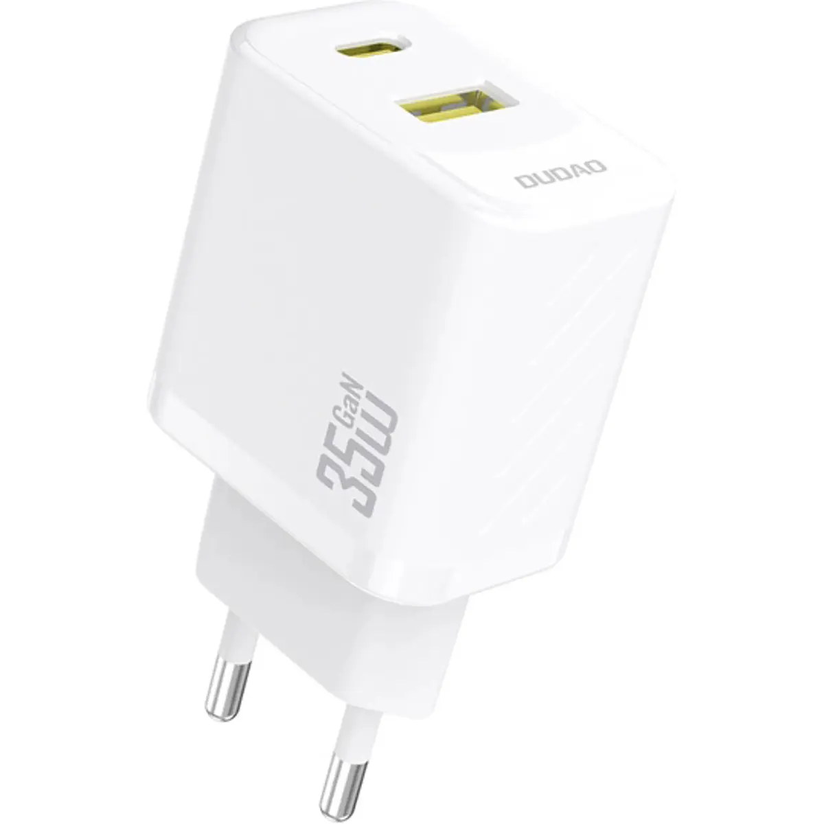 Carregador GaN PD 35W USB-A + USB-C + cabo USB-C - branco