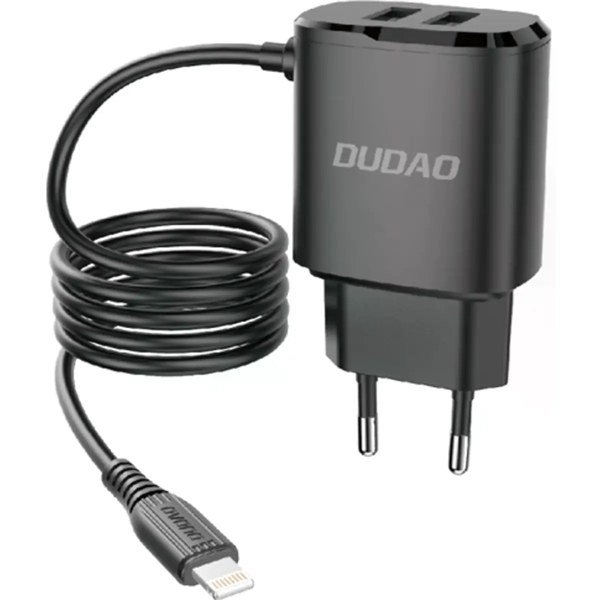 Carregador 2x USB-A 2.4A 12W c/ cabo Lightning