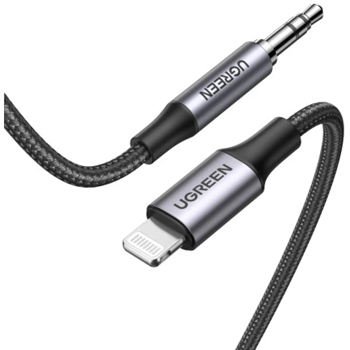 Cabo adaptador p/ áudio Lightning  <-> AUX 3.5MM macho - 1m