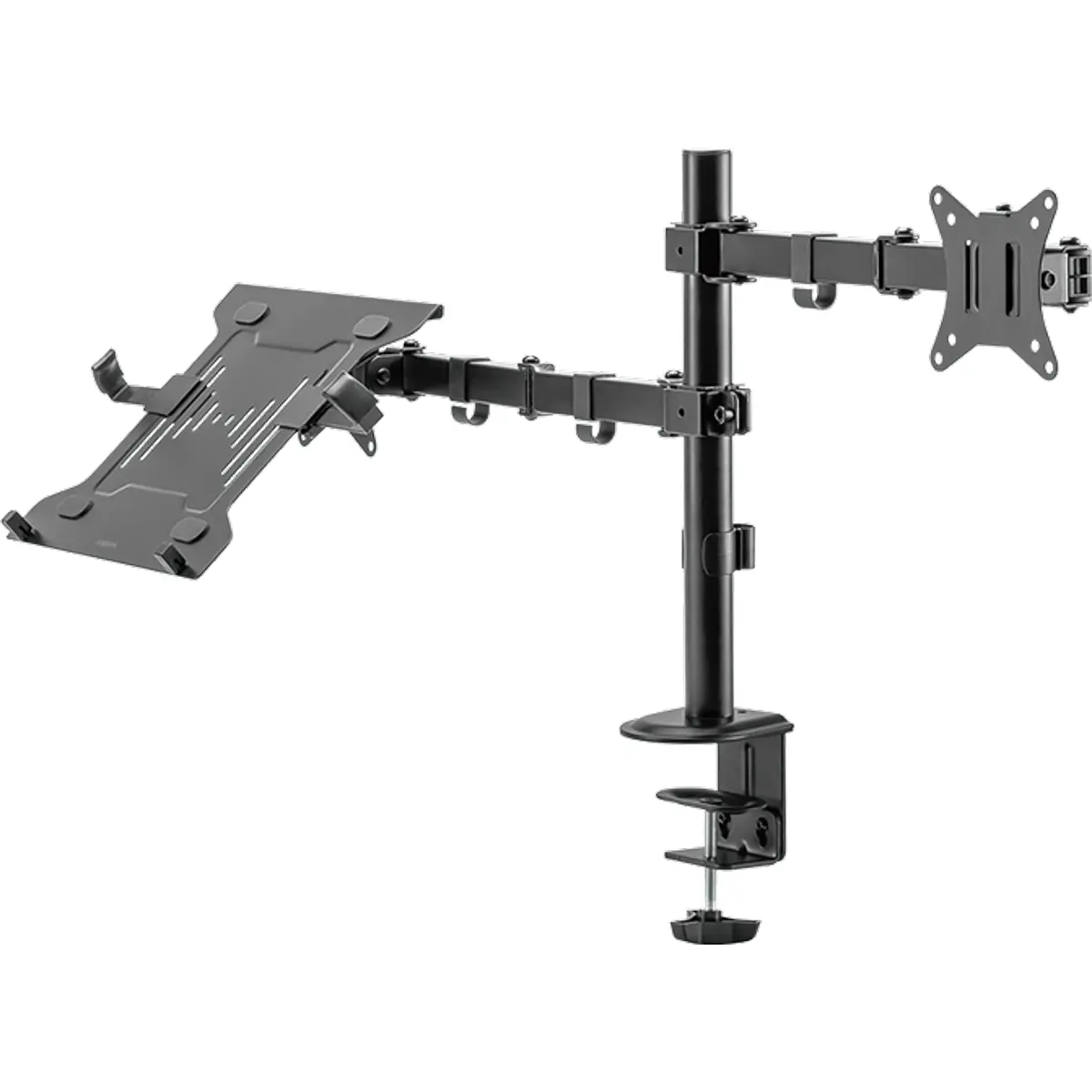 Suporte de mesa articulável para monitor de 17'' a 32'' e portátil de 10'' a 15.6"