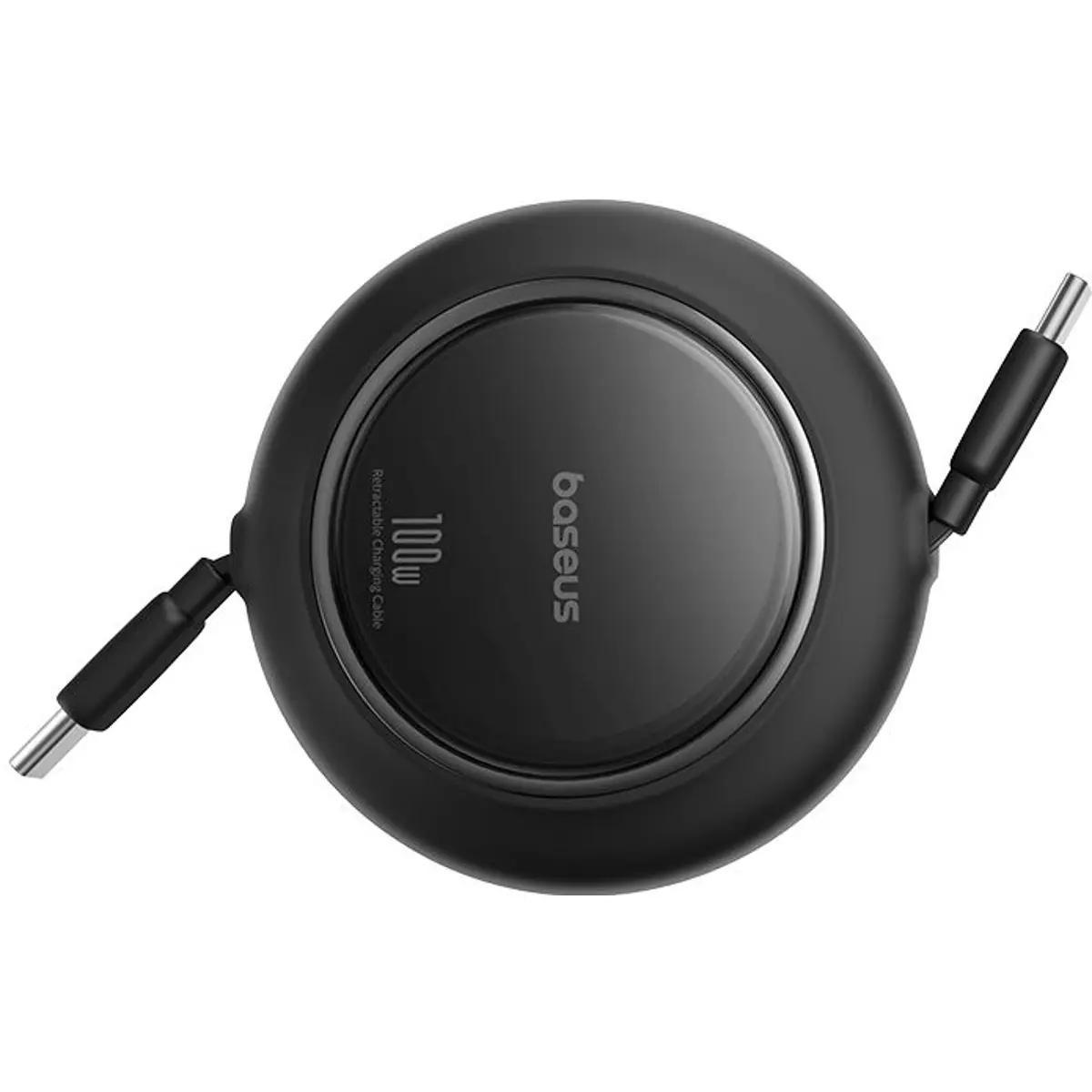Cabo retráctil USB-C macho <-> USB-C macho 100W PD - preto - 1.5m
