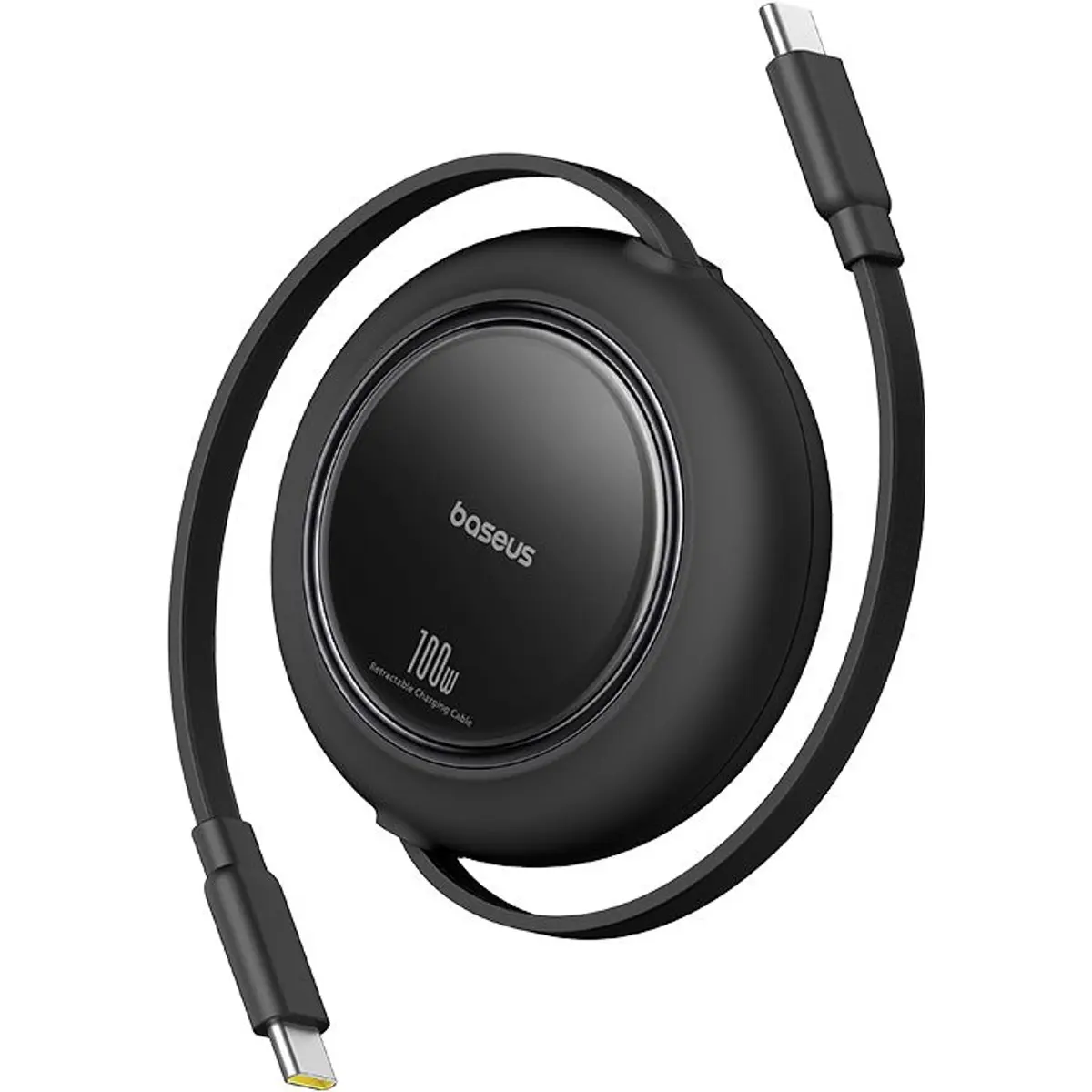 Cabo retráctil USB-C macho <-> USB-C macho 100W PD - preto - 1.5m