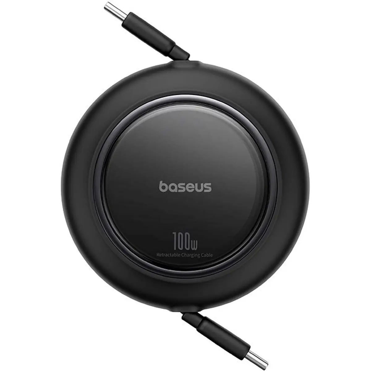 Cabo retráctil USB-C macho <-> USB-C macho 100W PD - preto - 1.5m