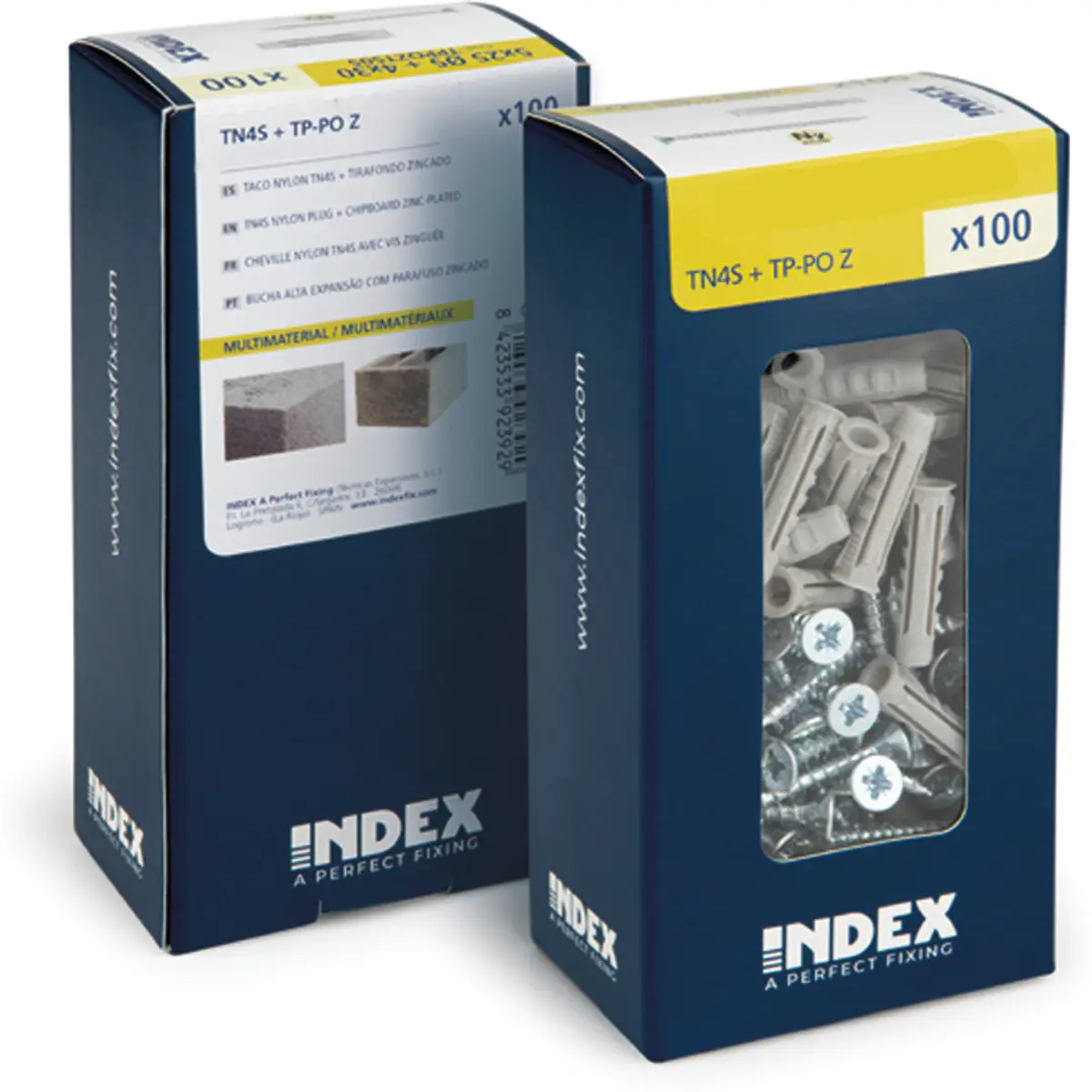 Conjunto de 100 parafusos PZ2 Ø4.5x40mm + Buchas Ø6mm