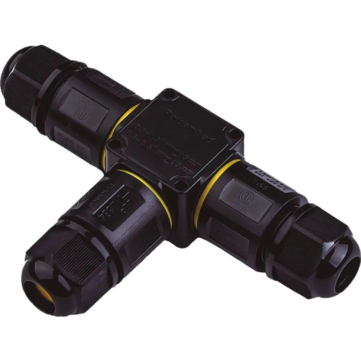 Ligador estanque em T (3 vias) com conectores rápidos  IP68 [3x 0.5..2.5mm²]