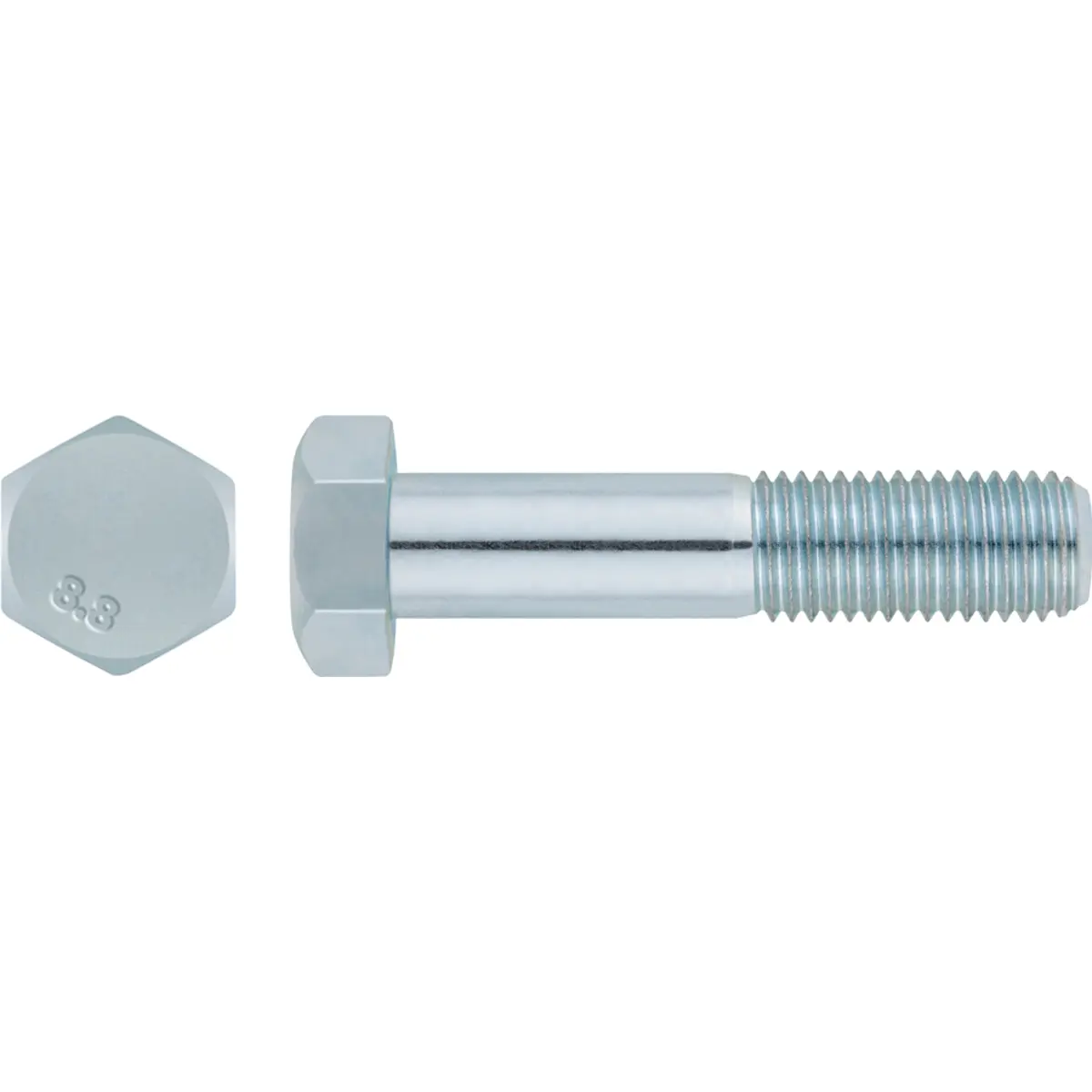 Conjunto de 15 parafusos de cabeça sextavada aço zincado M8 x 70mm