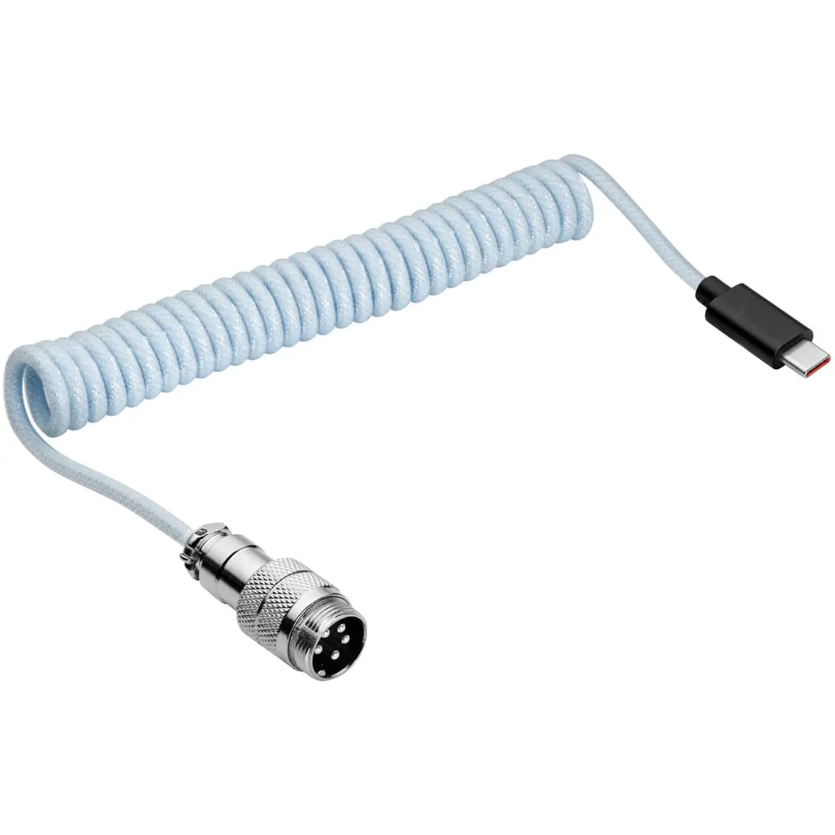 Cabo Retro em espiral USB-A - USB-C (c/ ligação de ficha Micro) - Azul - 3m