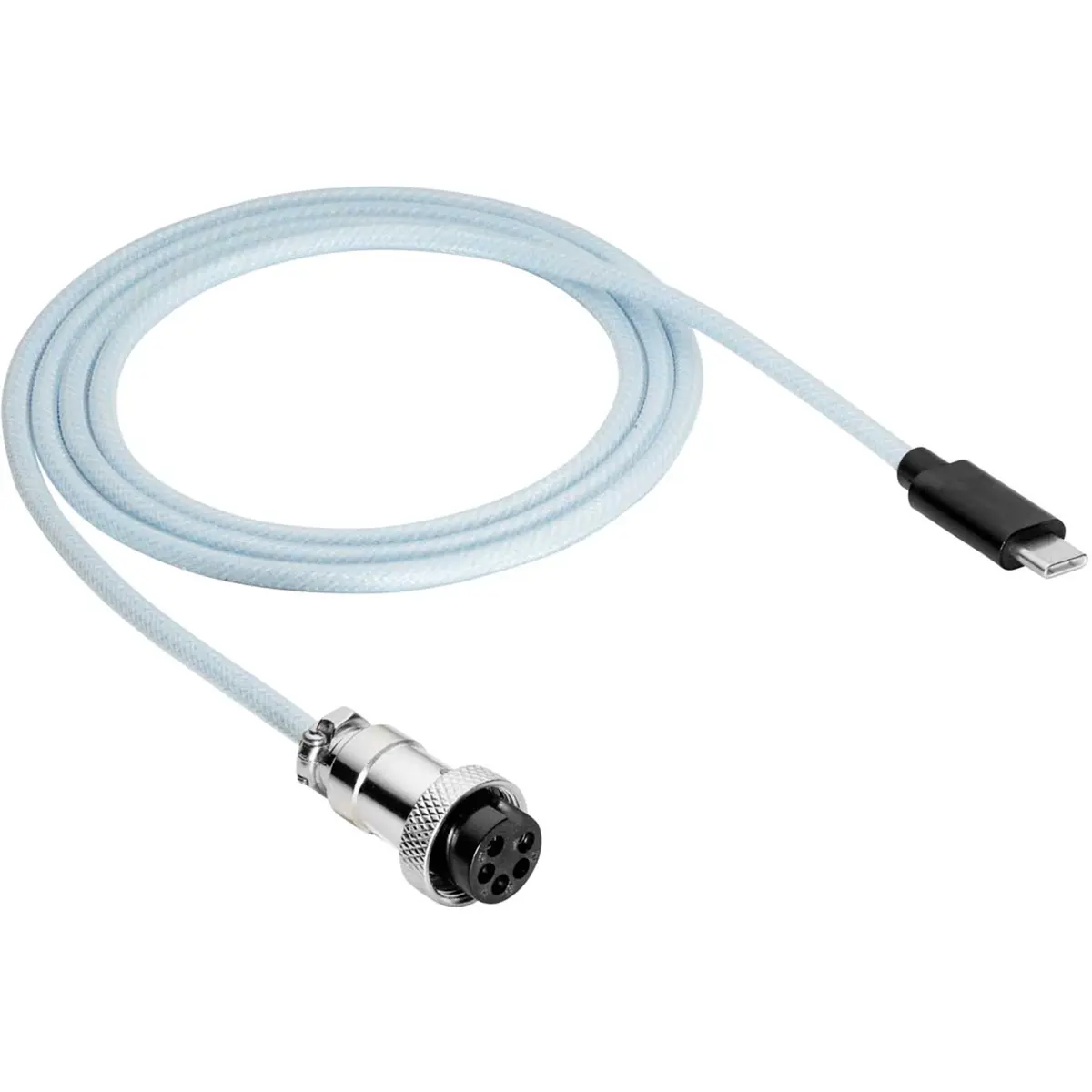 Cabo Retro em espiral USB-C - USB-C (c/ ligação de ficha Micro) - Azul - 3m