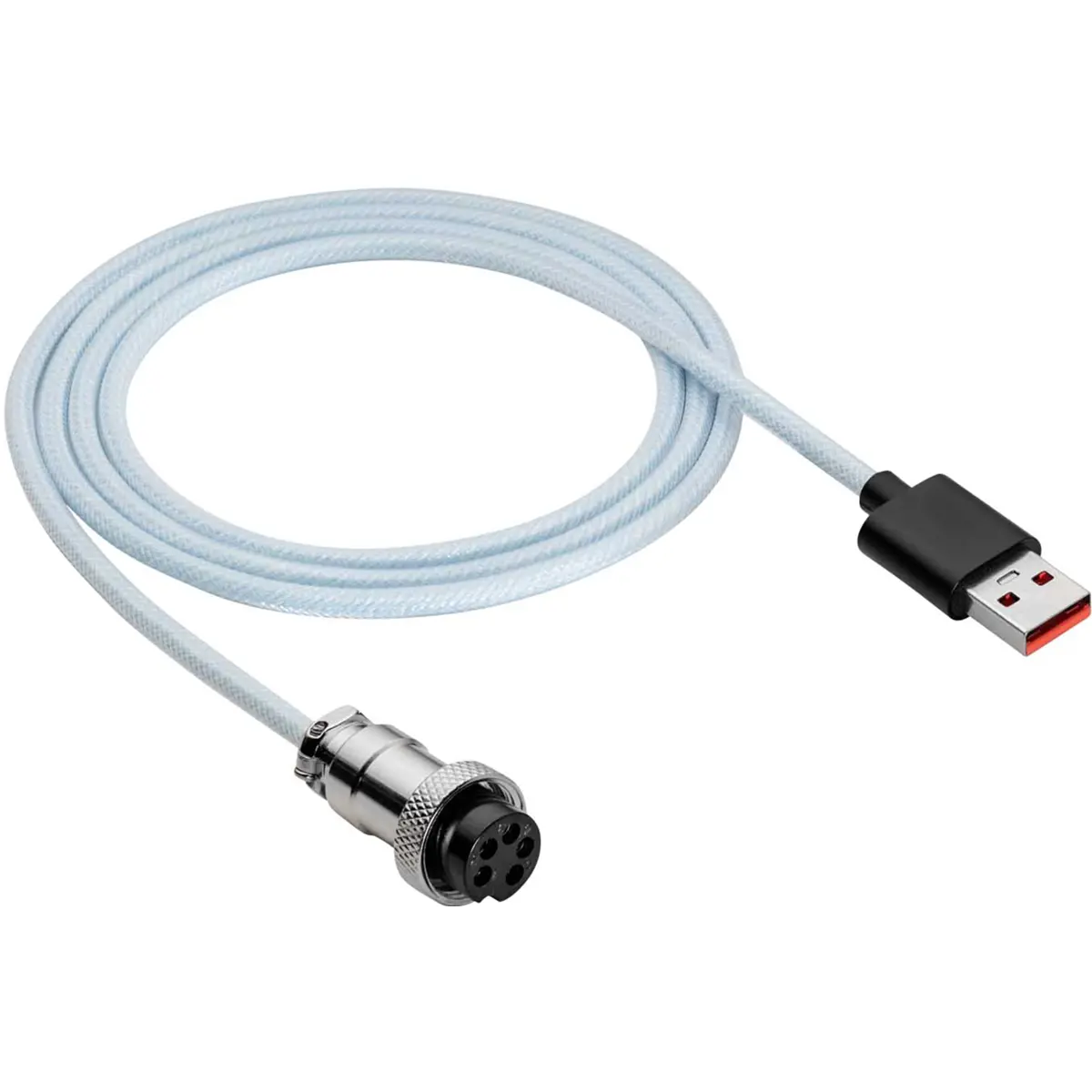 Cabo Retro em espiral USB-A - USB-C (c/ ligação de ficha Micro) - Azul - 3m