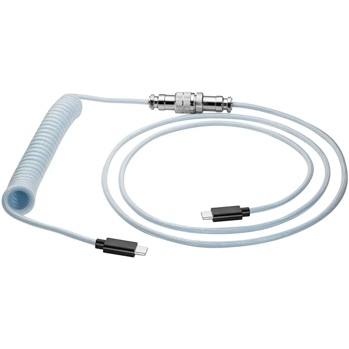 Cabo Retro em espiral USB-C - USB-C (c/ ligação de ficha Micro) - Azul - 3m