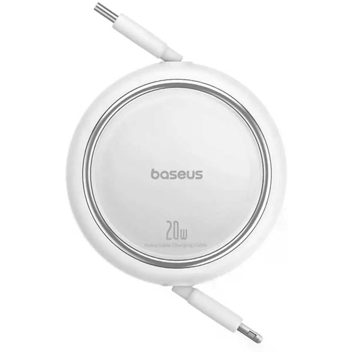 Cabo retrátil USB-C macho <-> Lightning 20W PD - 1 m - branco