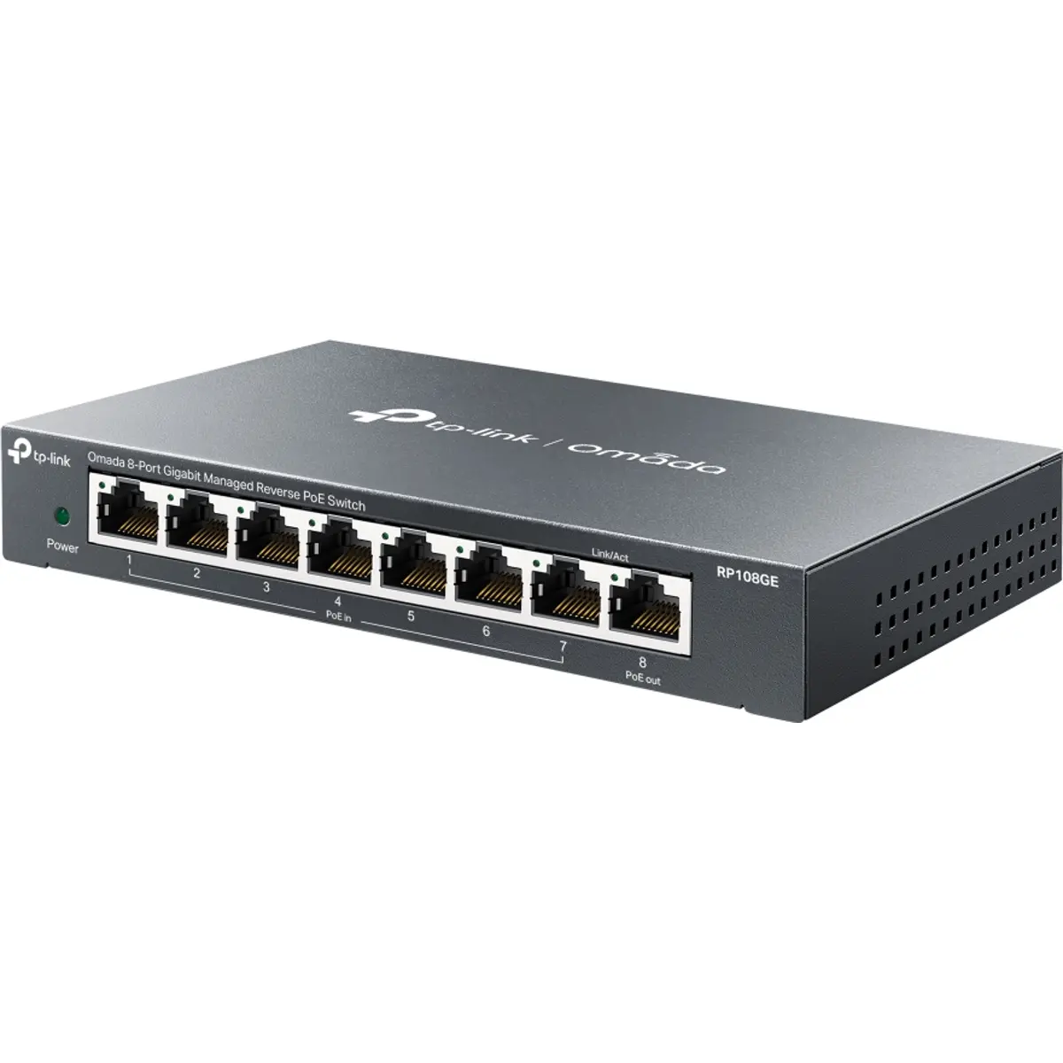 Switch 8P (7x PoE in + 1x PoE out) Multigigabit Gestionable