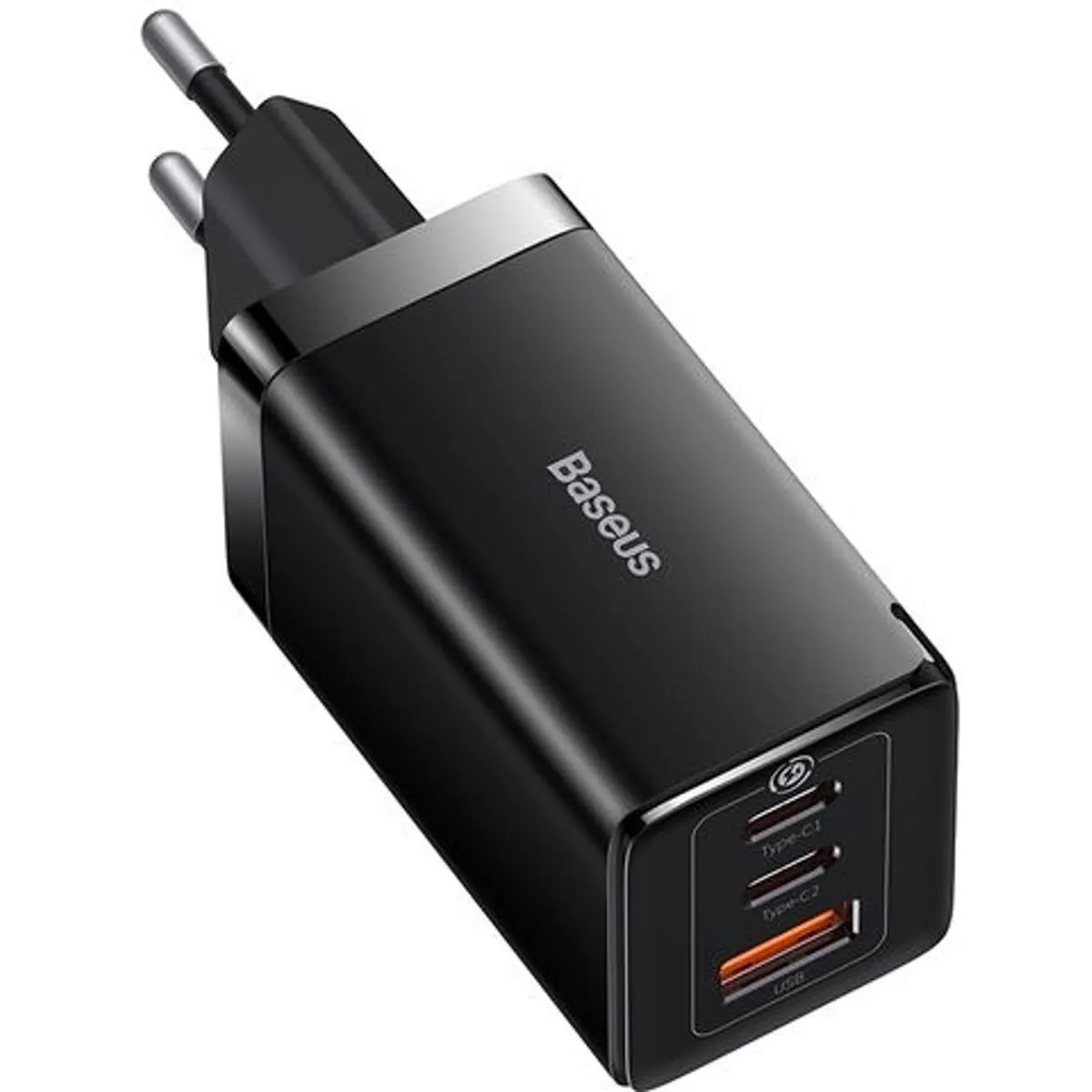 Carregador GaN 65W PD + QC (2x USB-C + USB-A)