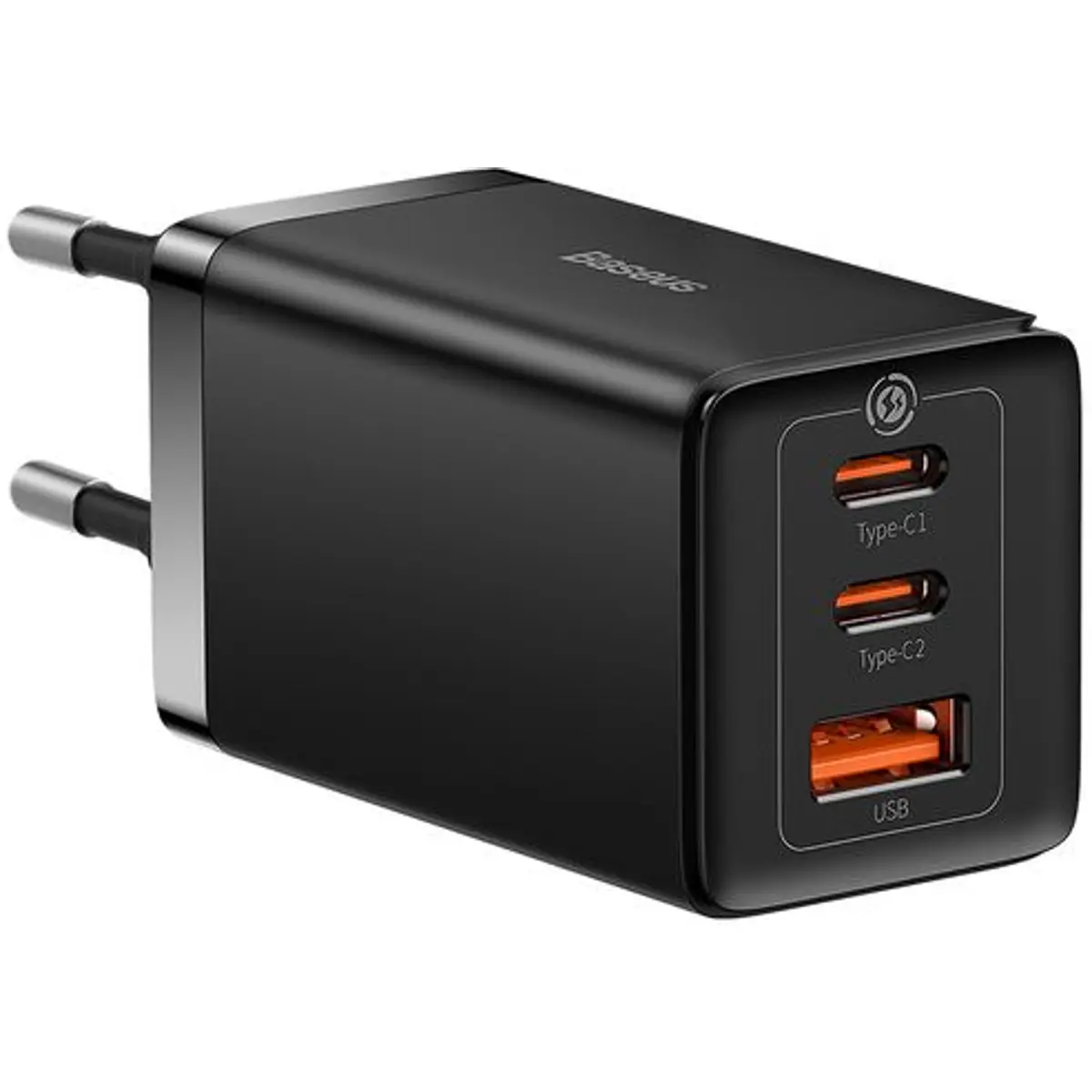 Carregador GaN 65W PD + QC (2x USB-C + USB-A)