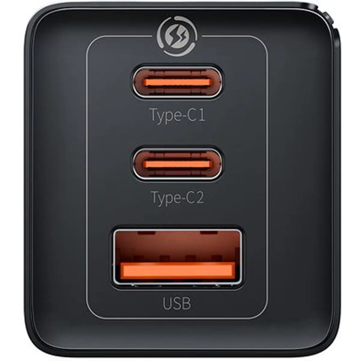 Carregador GaN 65W PD + QC (2x USB-C + USB-A)