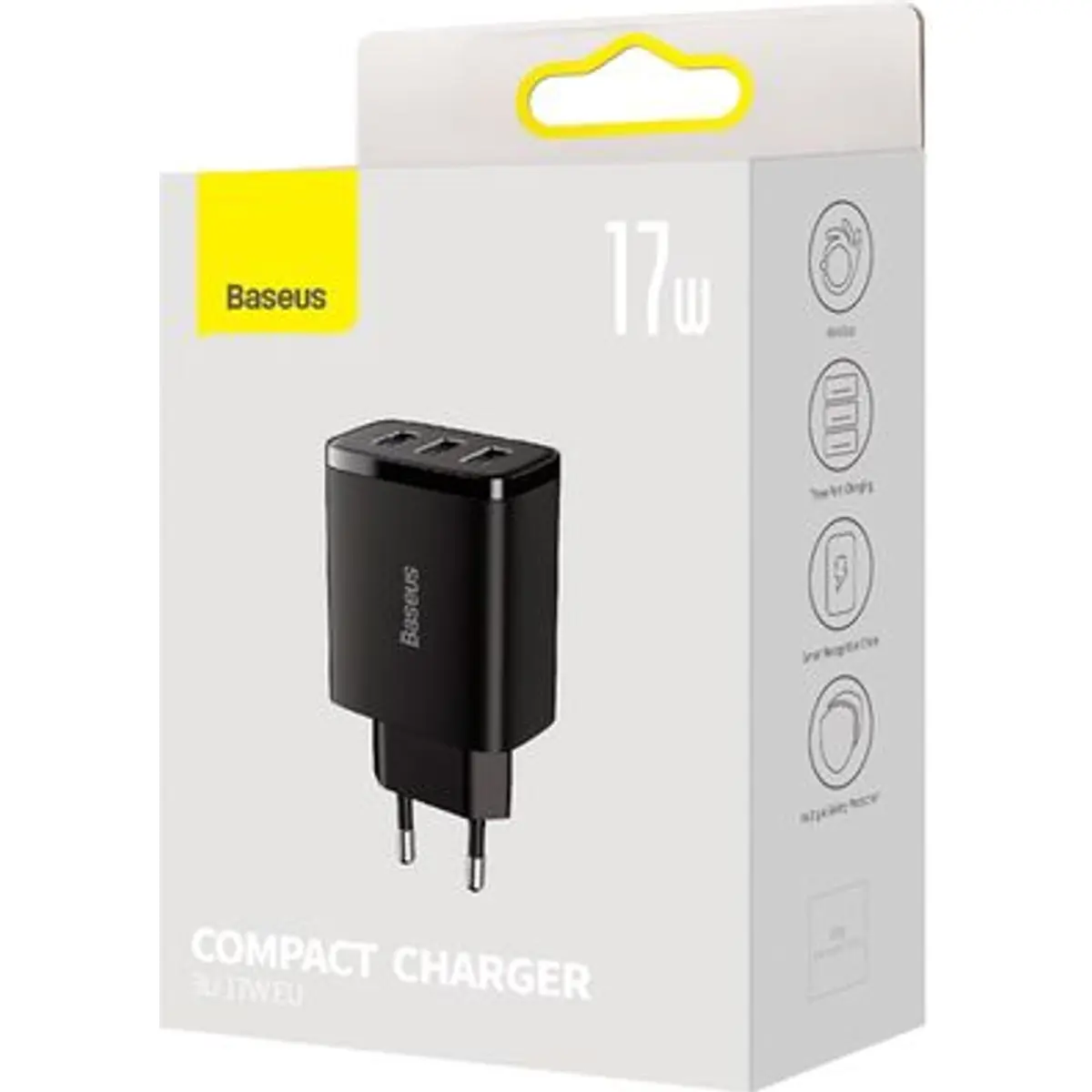 Carregador 17W (3x USB-A) - preto