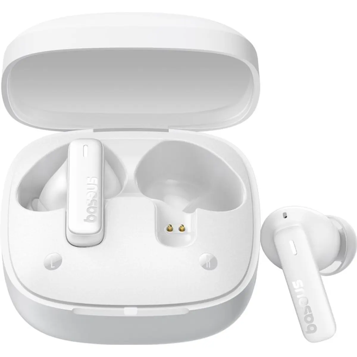Auriculares earbuds TWS Bluetooth 5.3 c/ estojo de carregamento - Brancos