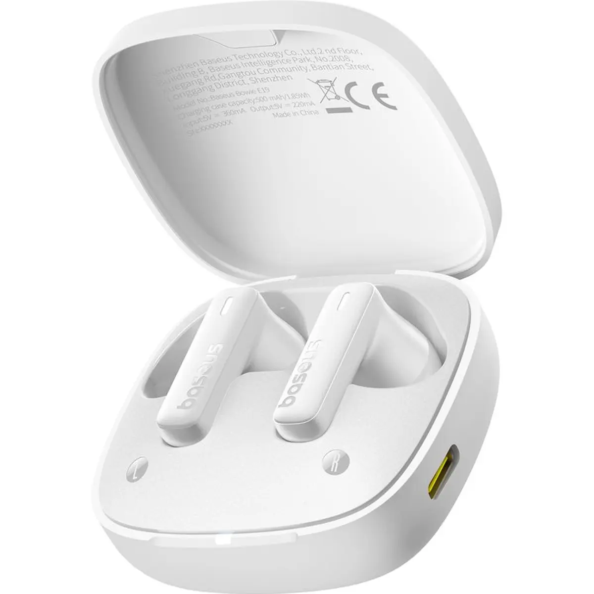 Auriculares earbuds TWS Bluetooth 5.3 c/ estojo de carregamento - Brancos
