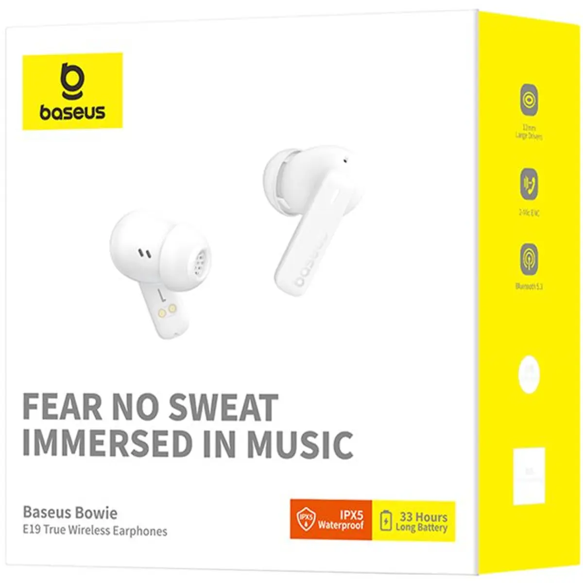 Auriculares earbuds TWS Bluetooth 5.3 c/ estojo de carregamento - Brancos