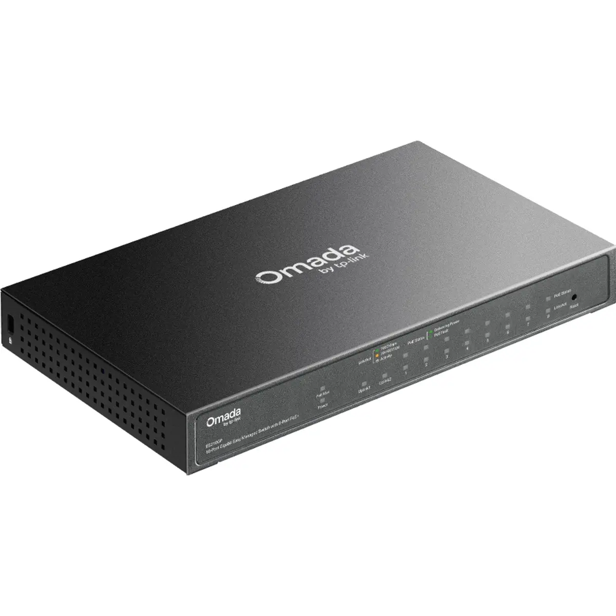 Switch 10P (9x Gigabit 8x PoE+) +1 SFP Combo Easy Managed c/ gestão Omada p/desktop ou rack
