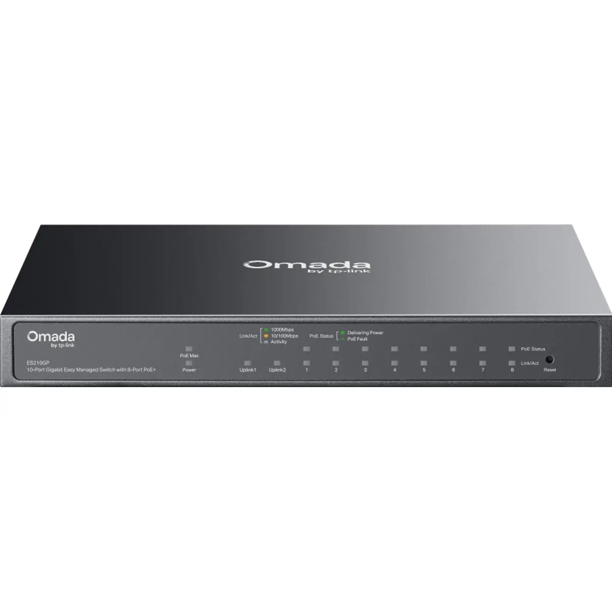 Switch 10P (9x Gigabit 8x PoE+) +1 SFP Combo Easy Managed c/ gestão Omada p/desktop ou rack