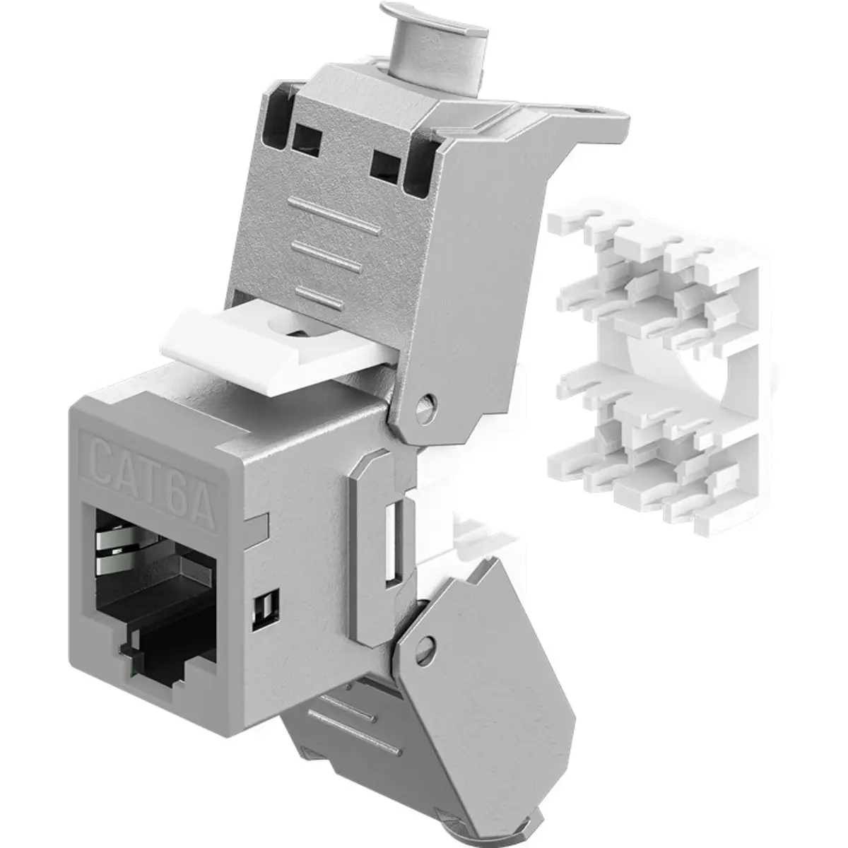 Keystone RJ45 CAT 6A fêmea, STP, 500 MHz, encapsulamento de metal — Mauser
