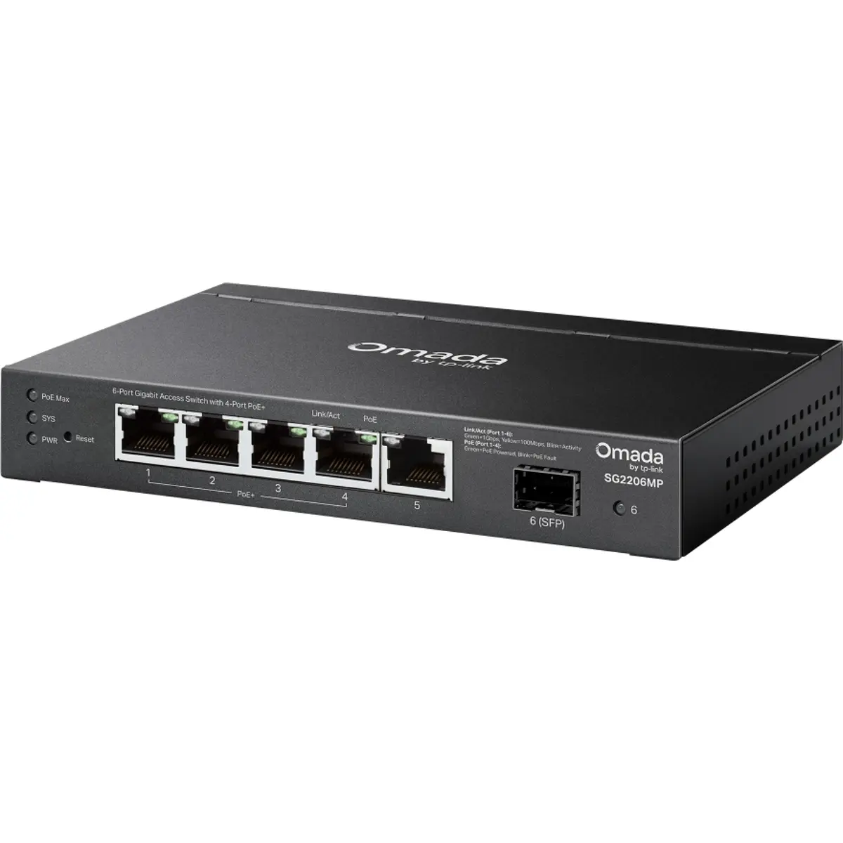 TP-Link SG2206MP - Switch 5P (4x PoE+) + SFP Gigabit 10/100/1000Mbps c ...
