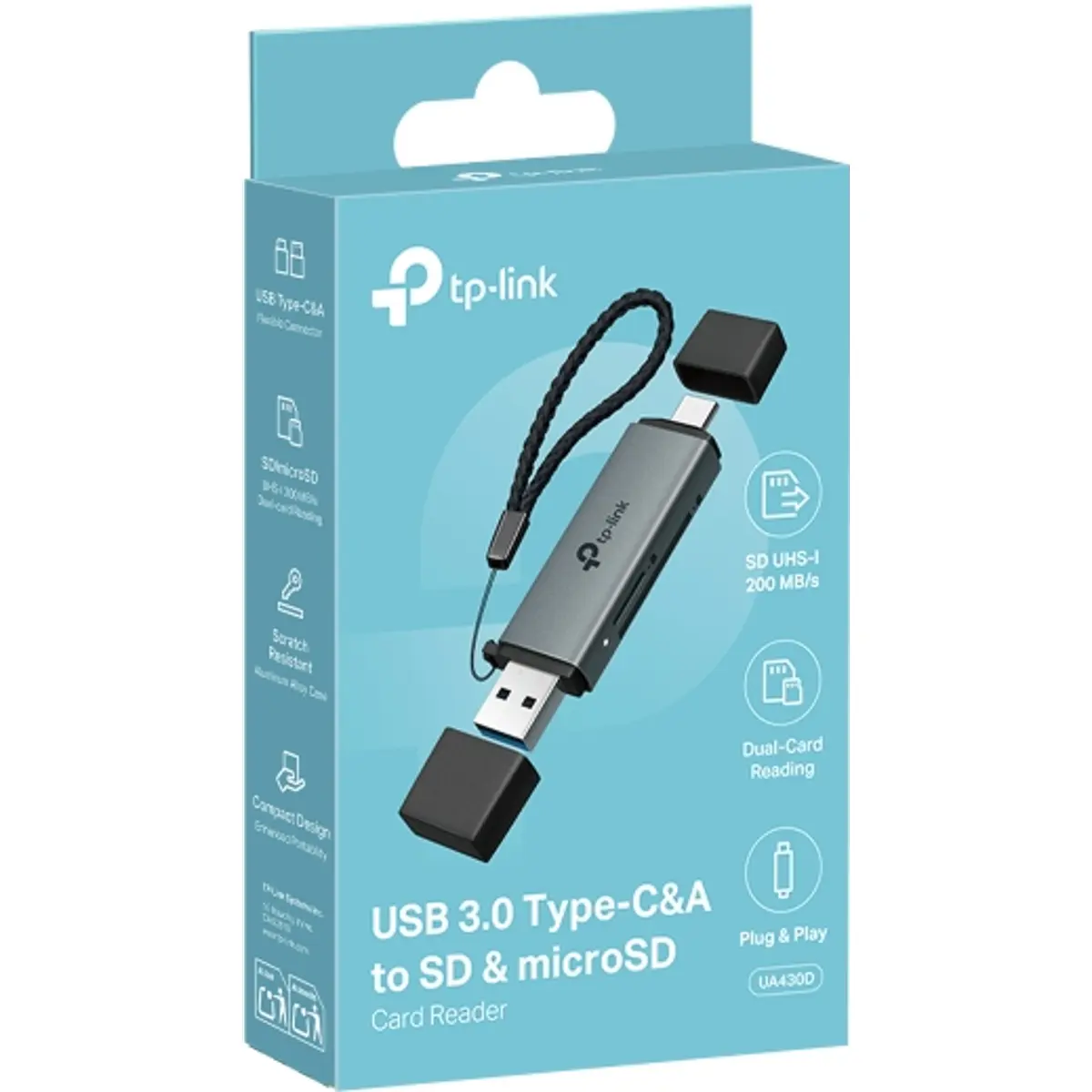 Leitor de cartões de memória SD/microSD - USB 3.0 (USB-A / USB-C)