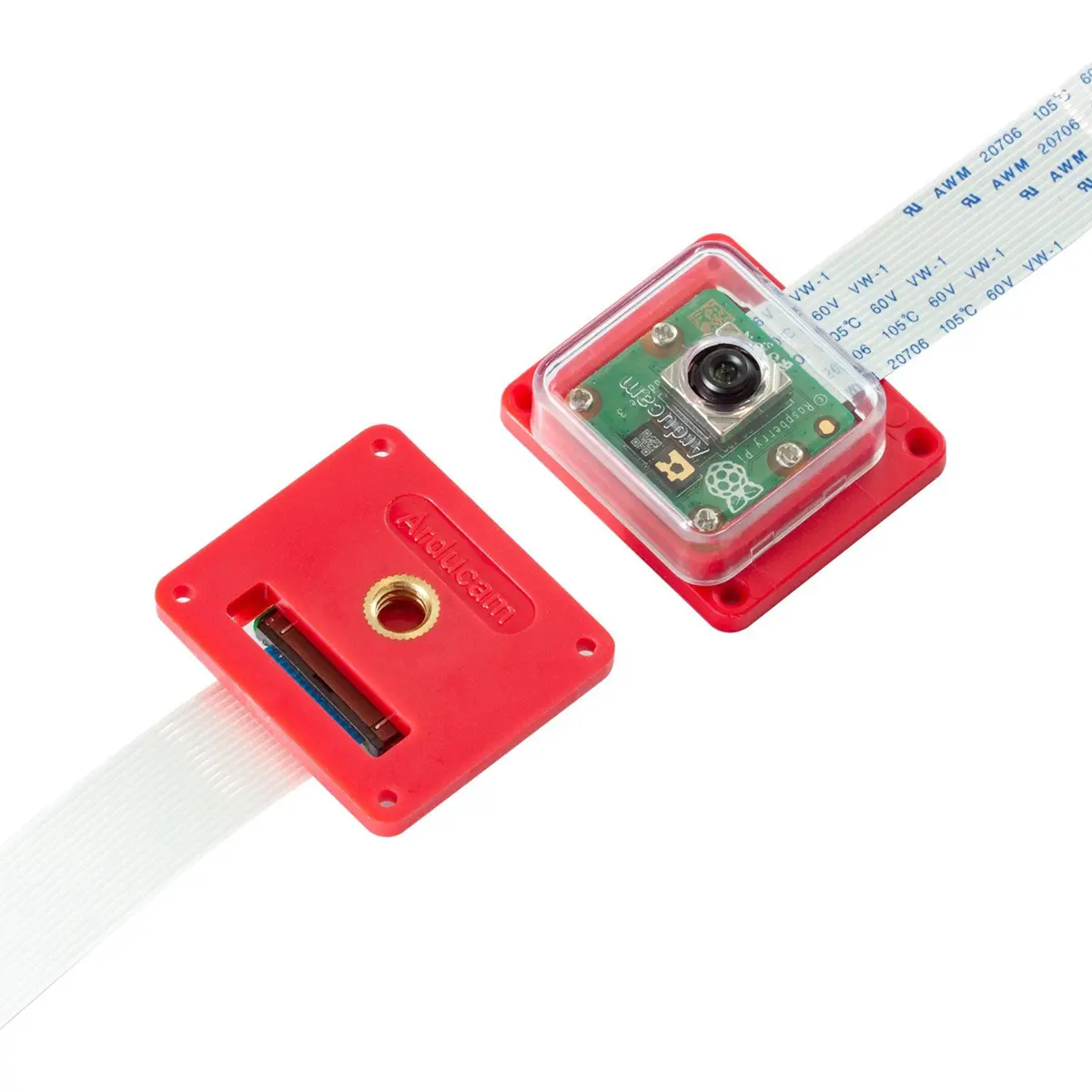 Caixa protetora em ABS p/ Raspberry Pi Camera e Arducam c/ furação tripé e encaixe rápido