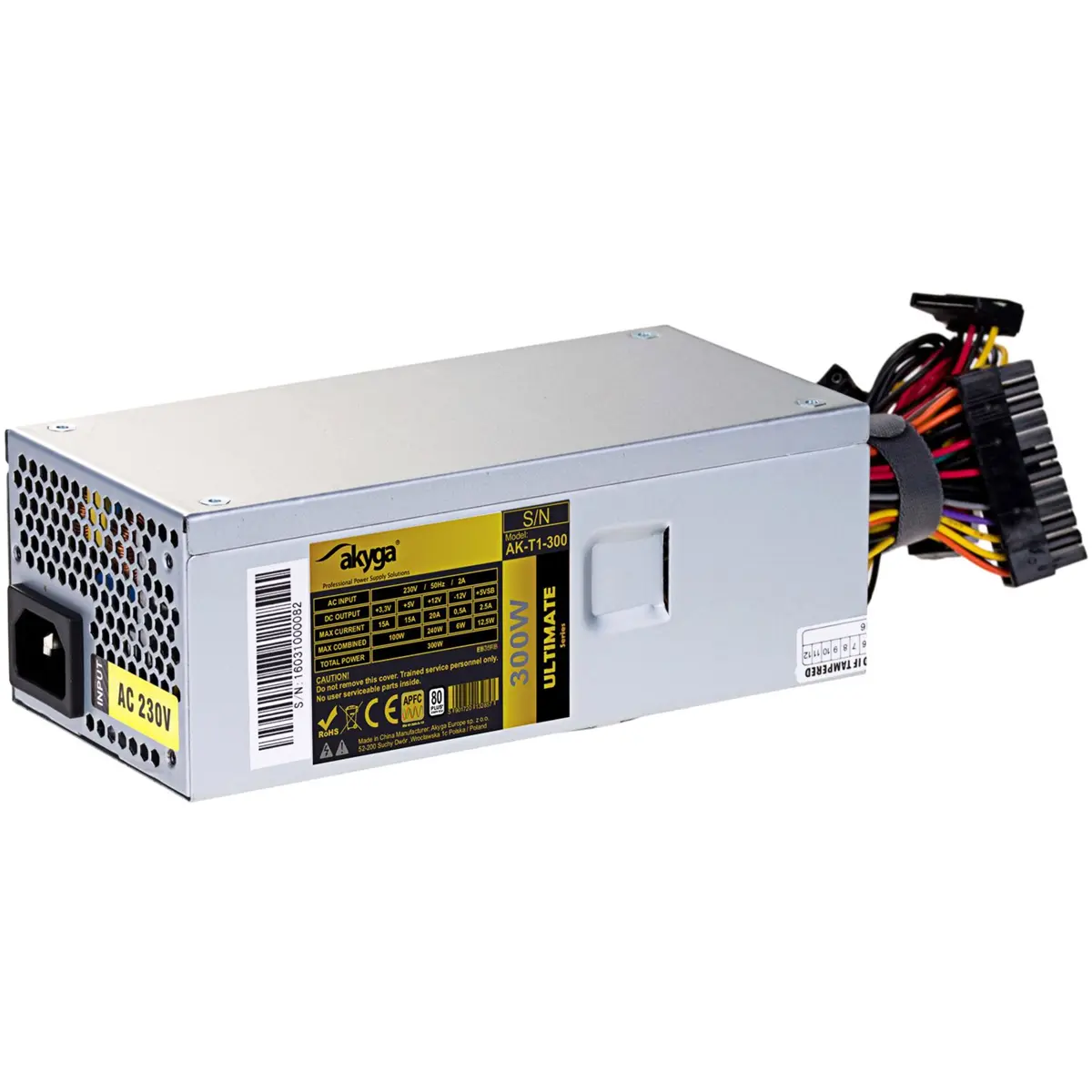 Fonte de alimentação TFX 300W 80 PLUS Ready (24 pinos, EPS 4+4, 3x SATA, Molex, APFC)