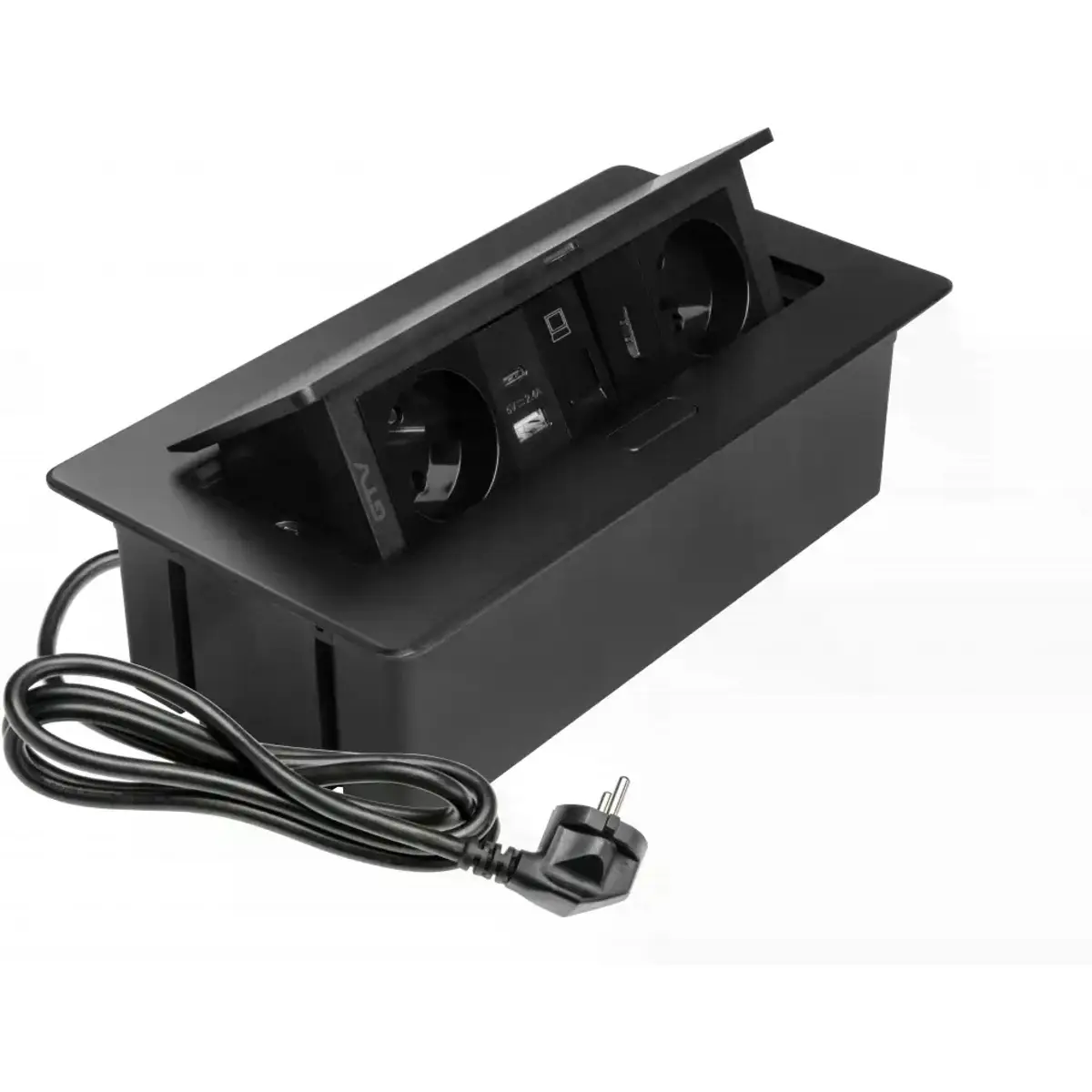 Bloco de tomadas de encastrar Fliptop 2x Schuko, 1x RJ45 1x USB-A 1x USB-C 1x HDMI - cabo 1.5 m