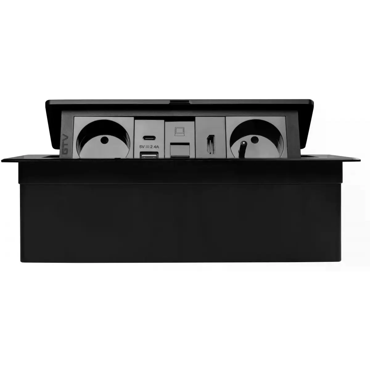 Bloco de tomadas de encastrar Fliptop 2x Schuko, 1x RJ45 1x USB-A 1x USB-C 1x HDMI - cabo 1.5 m