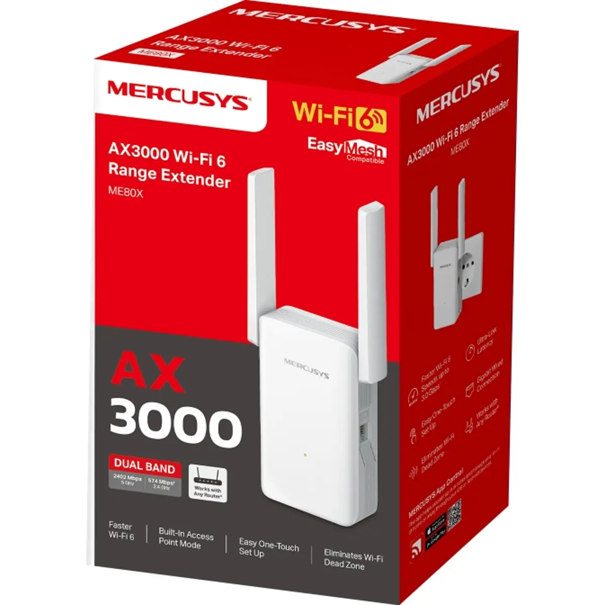 Extensor de alcance Mesh Wi-Fi 6 de doble banda AX3000 con modo AP