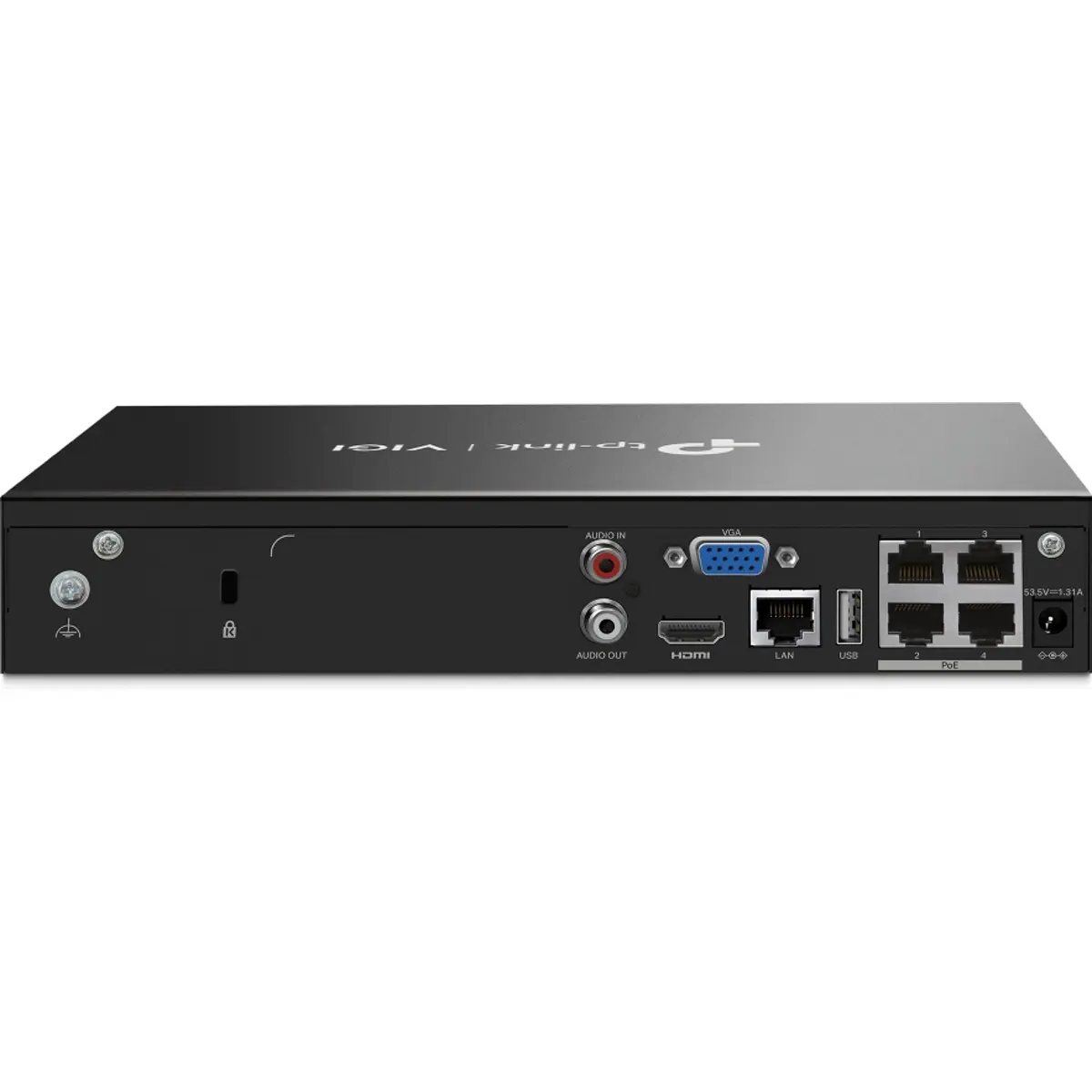 Gravador vídeo NVR 4x PoE para câmaras IP c/ HDD 2TB - 4 canais