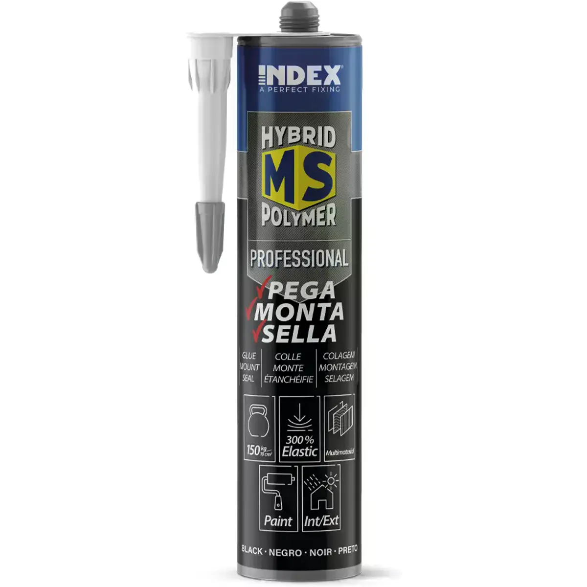 Cola e Veda de Polímero MS Híbrido p/ juntas de dilatação - 290ml - Preto