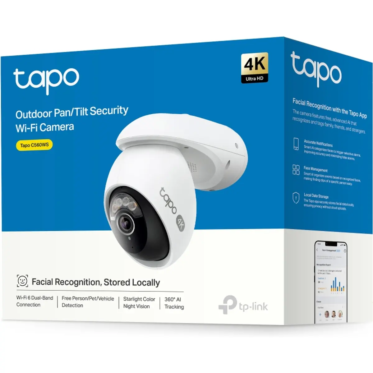 Câmara IP (Wi-Fi / Ethernet) Pan/Tilt 4K 8MP 4mm IR 30 m - IP66