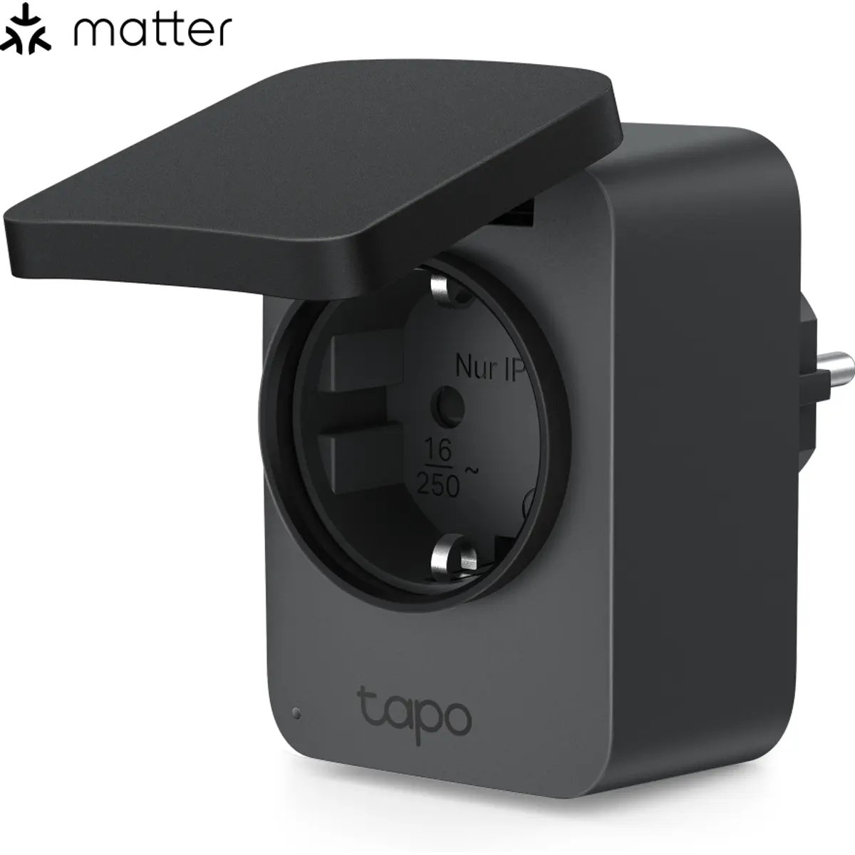 Tomada Inteligente Wi-Fi c/ Matter - 16A 3680W c/ medição consumo - p/ exterior IP54