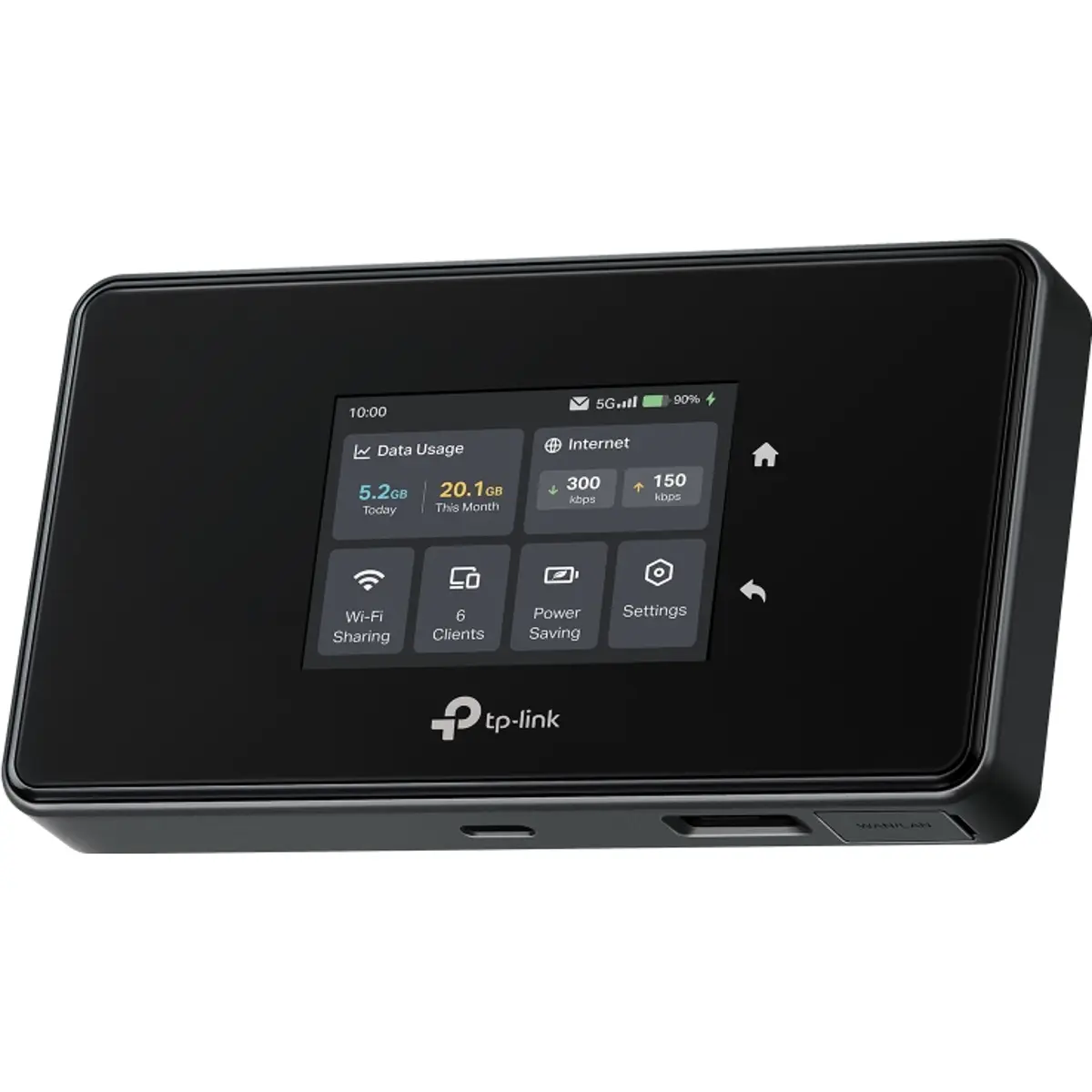 Mini router Hotspot 5G Tri-Band 3.4Gbps c/ porta WAN/LAN Gigabit e bateria 4680 mAh