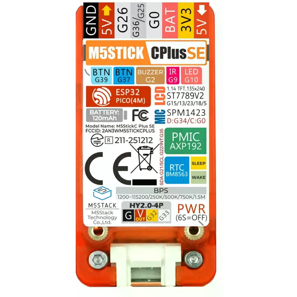 Mini Kit de Desenvolvimento IoT com ESP32-PICO-D4, Wi-Fi, LCD 1.14'' e Bateria