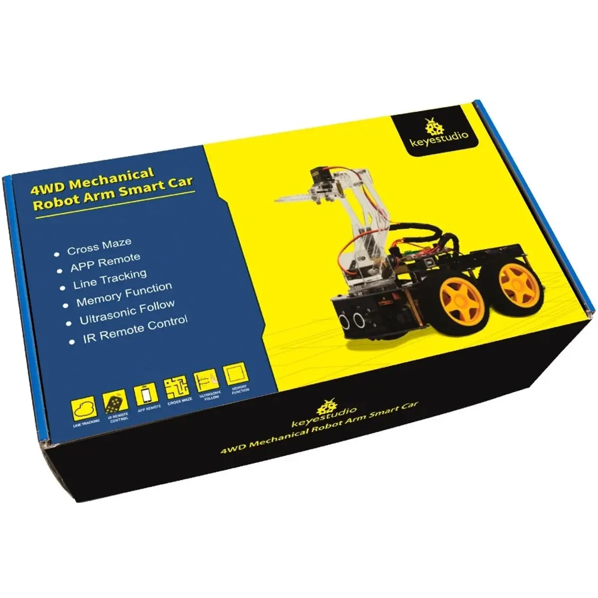 Keyestudio KS0523 - Kit Robô 4WD com Braço Robótico e Controlo por App ...